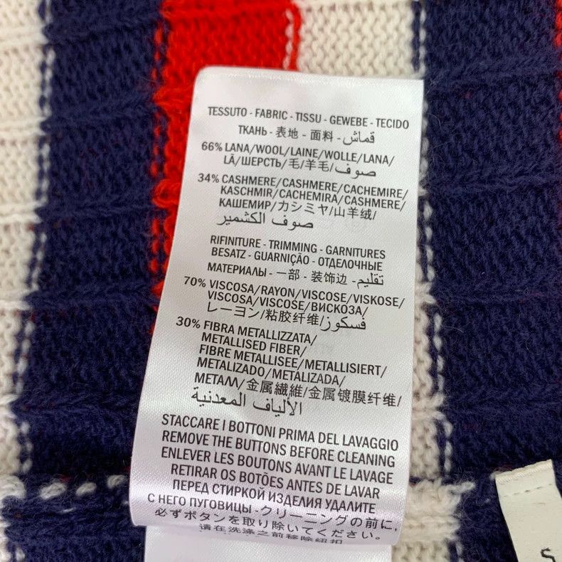 Gucci Gucci Color-blocked striped V-neck wool knitted cardigan ja Size US XS / EU 42 / 0 - 7 Thumbnail