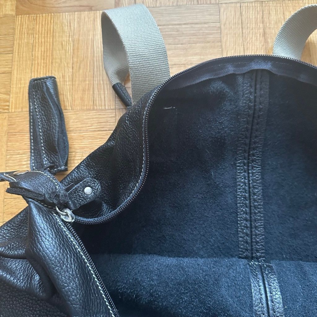Roots Vintage Roots black tumbled leather duffle weekender bag Size ONE SIZE - 9 Thumbnail