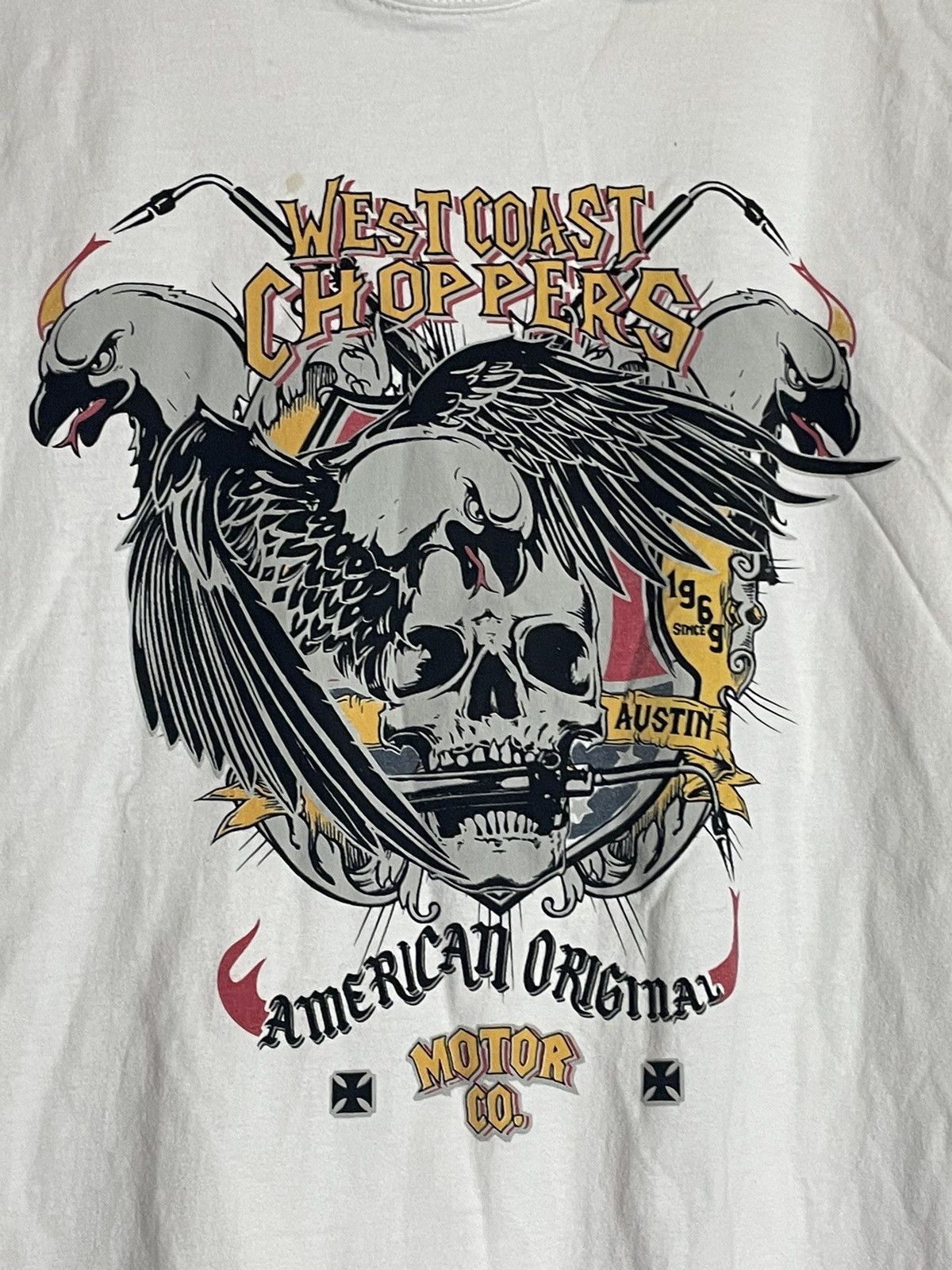 Vintage × West Coast Choppers West Coast Choppers Texas American Eagle Skull T-shirt Size US XL / EU 56 / 4 - 5 Thumbnail