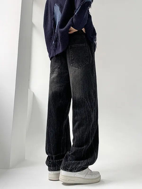 Japanese Brand Retro loose water pattern straight leg jeans Size US 32 / EU 48 - 4 Thumbnail