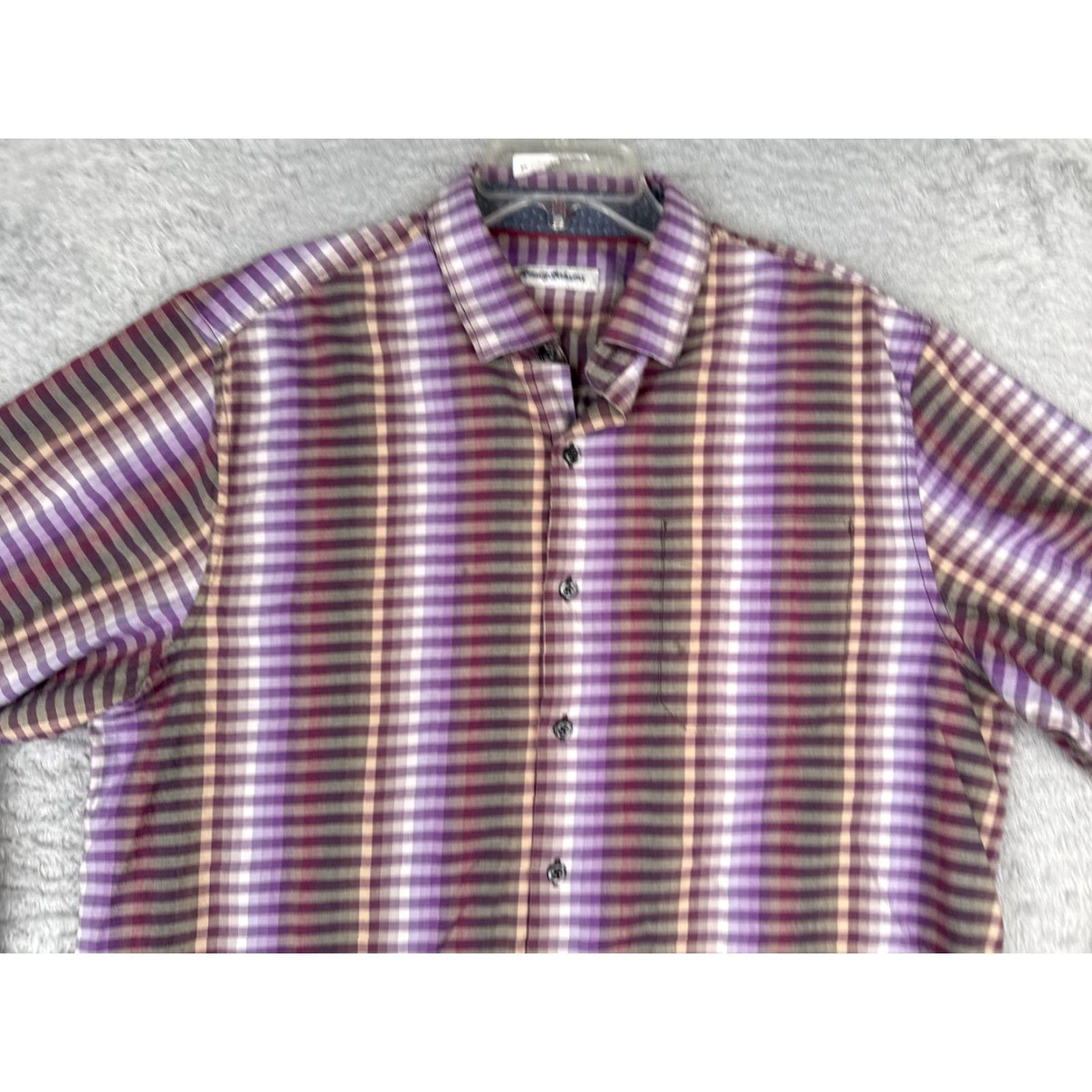 Tommy Bahama Tommy Bahama Shirt Men Large Purple Stripe Long Sleeve Cotton Blend Button Up Size US L / EU 52-54 / 3 - 4 Thumbnail