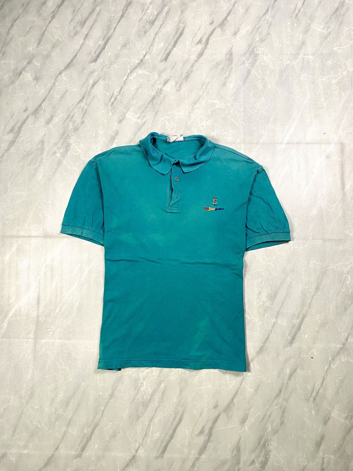 Yves Saint Laurent Vintage 90s YSL Sunfaded Polos Tee Size US M / EU 48-50 / 2 - 1 Thumbnail