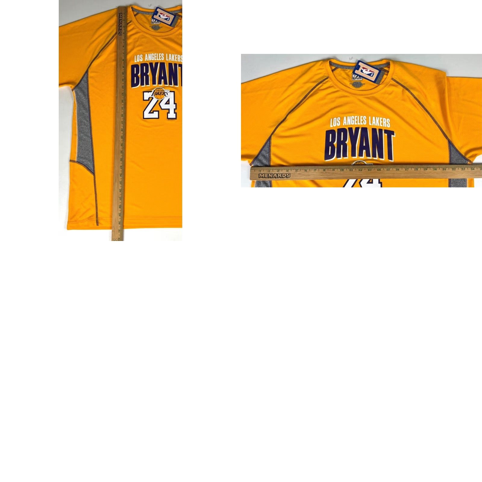 NBA Majestic Kobe Bryant Los Angeles Lakers #24 T-Shirt XL Yellow Men Sports Created 2013 80s-90s Theme Girls Mens Size US XL / EU 56 / 4 - 8 Thumbnail