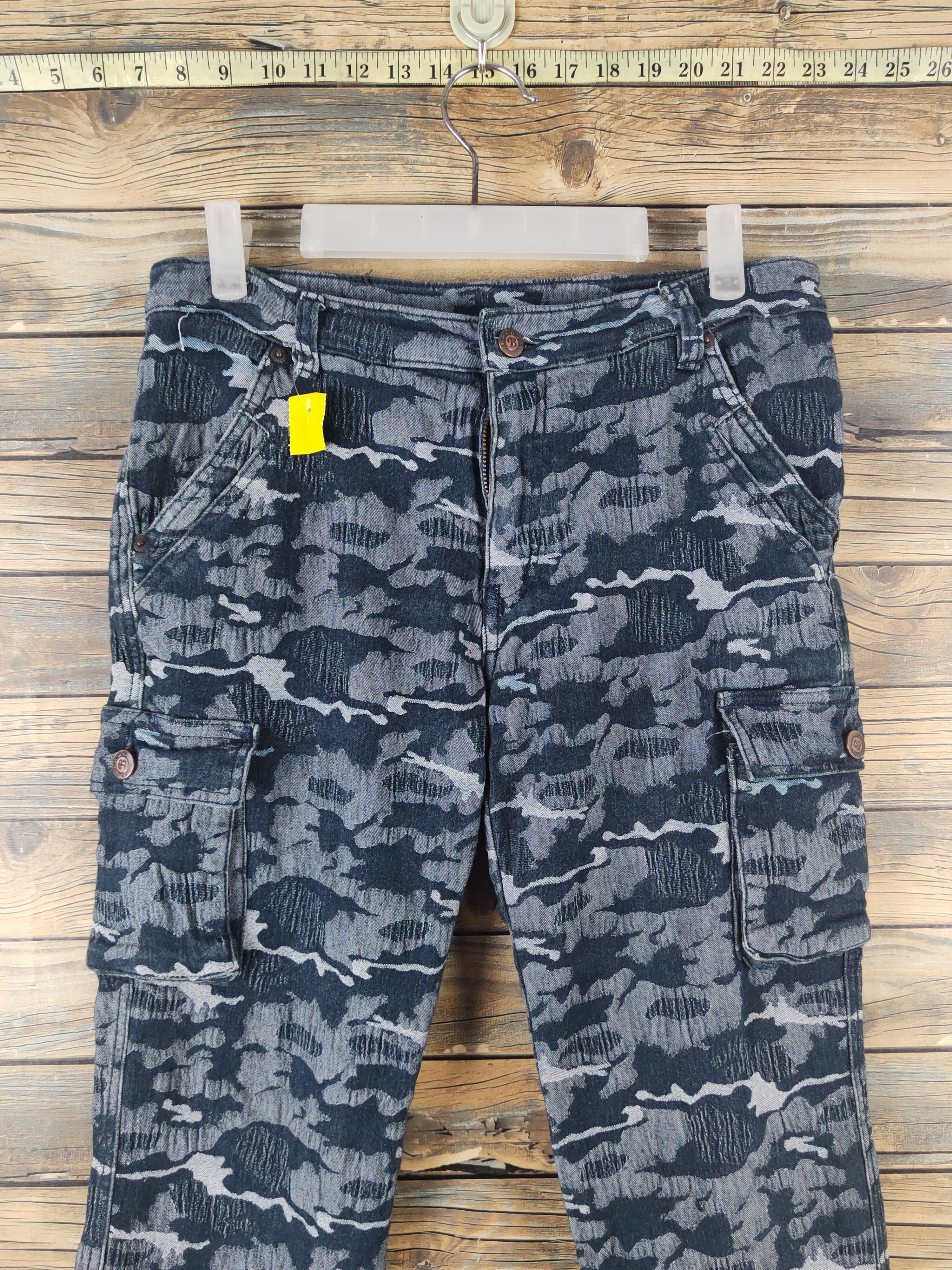 Japanese Brand DL Brenda Blue Multipocket Cargo Pants #2649 Size 29" - 2 Thumbnail