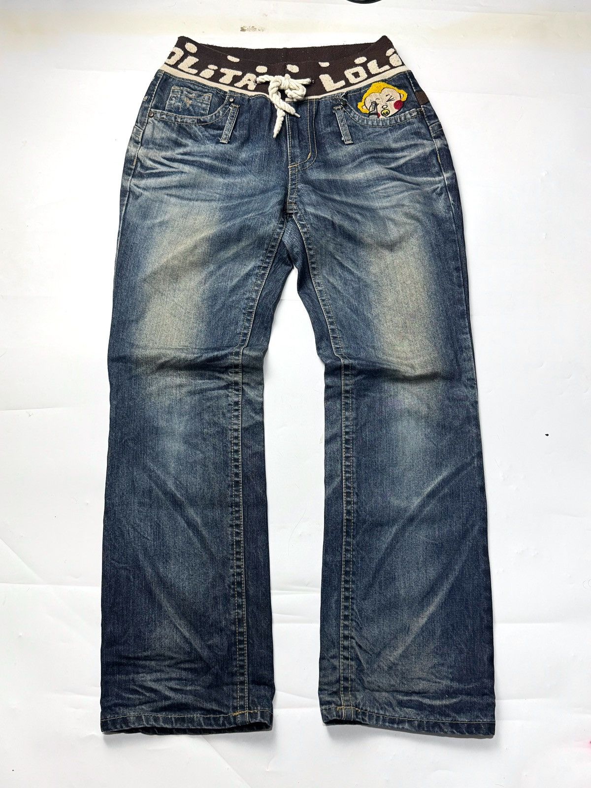 Beauty Beast ❤️SOLD❤️Yoshitomo Nara Lolita Exotic Vintage Denim Jeans Size US 30 / EU 46 - 3 Thumbnail