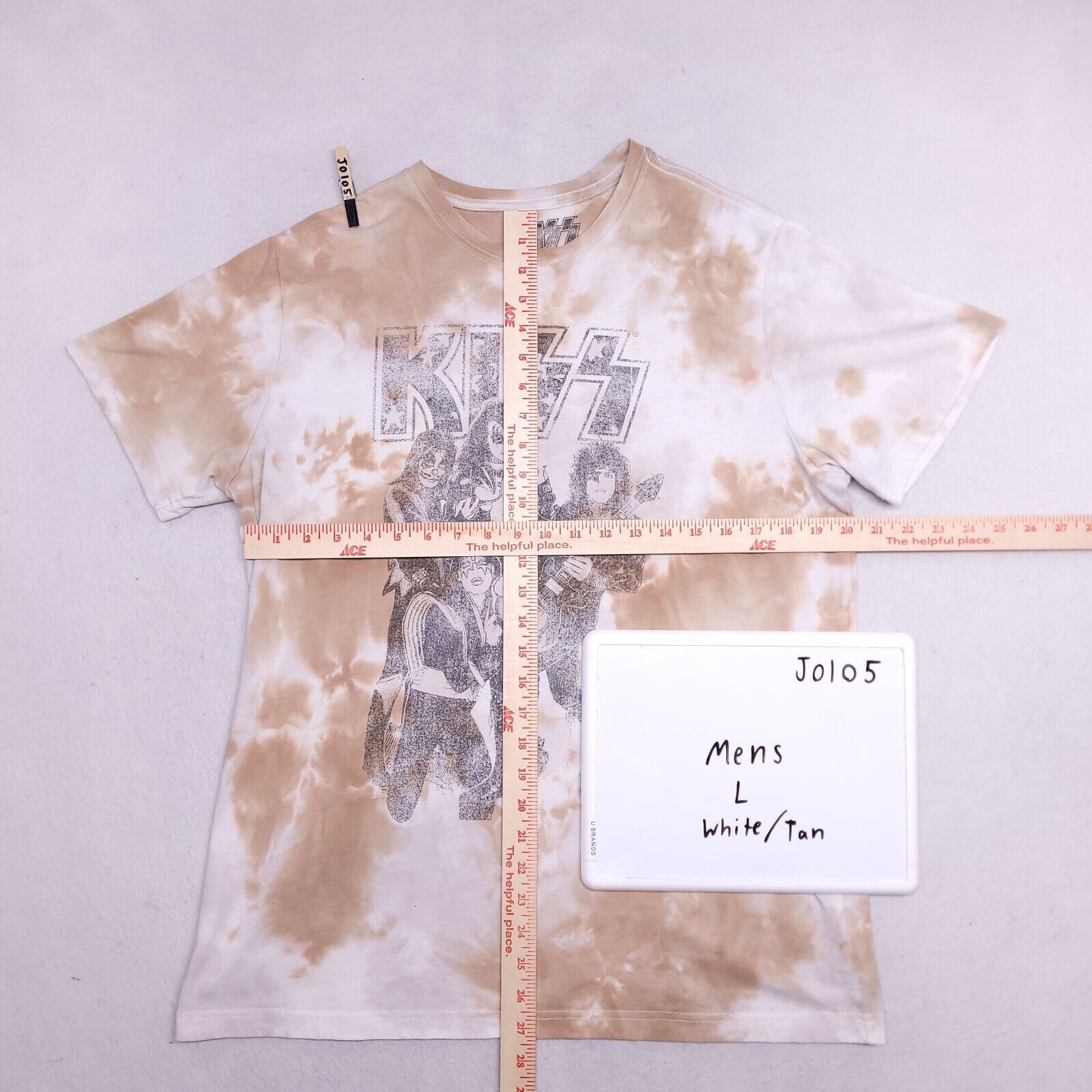 KISS Kiss Casual Graphic T Shirt Adult Mens Size L White Beige Size US L / EU 52-54 / 3 - 7 Thumbnail