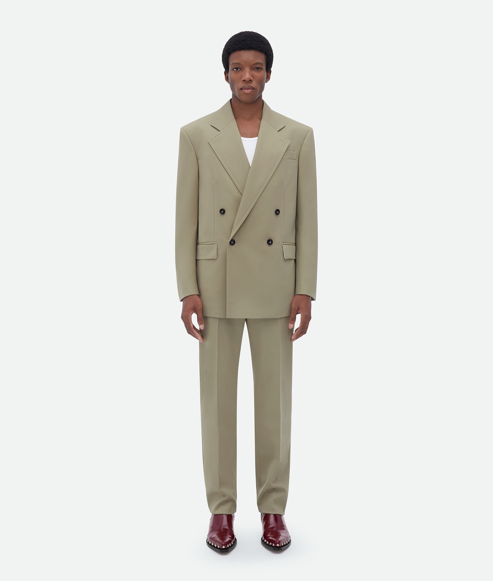 Bottega Veneta o1n1vont1224 Grain De Poudre Jacket in Light Green Size US M / EU 48-50 / 2 - 1 Thumbnail