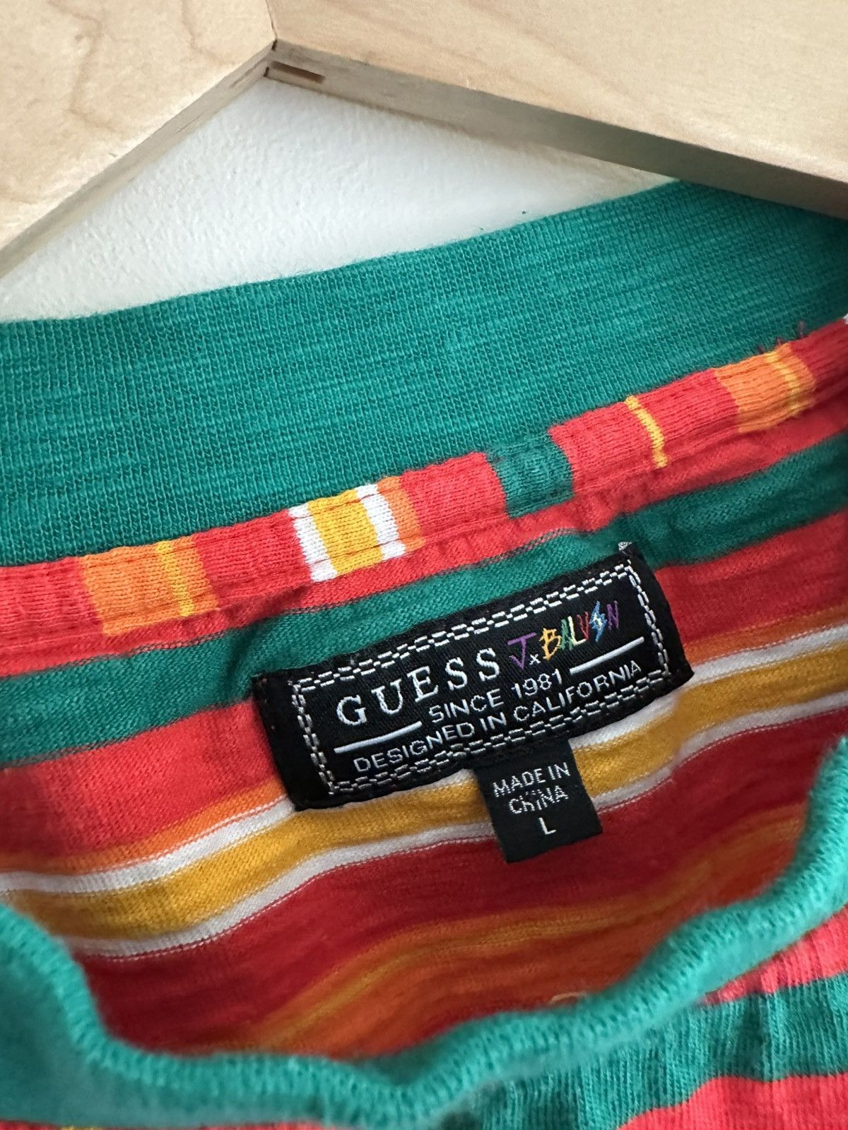 Guess × J Balvin Guess J Balvin Vibras Embroidered Striped T Shirt Size Large Size US L / EU 52-54 / 3 - 3 Thumbnail