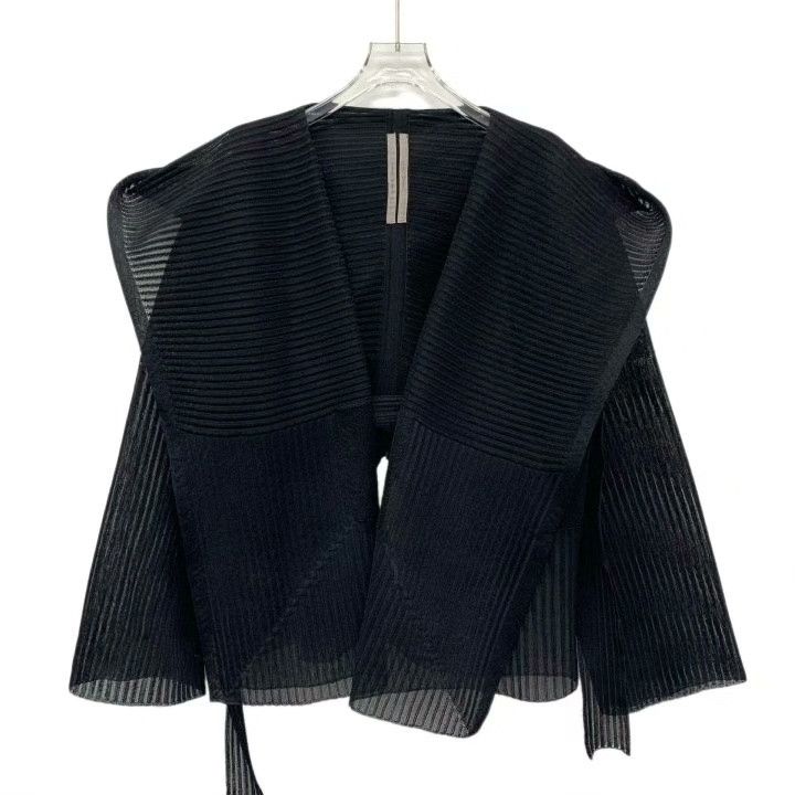 Rick Owens Rick Owens Black Silk Belted Hooded Knit Coat Size US M / EU 48-50 / 2 - 1 Thumbnail