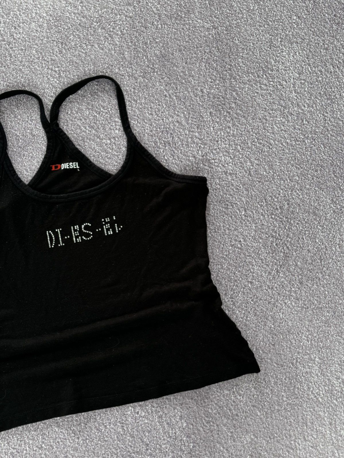 Diesel 00s Diesel Y2K Sexy Rhinestones Logo Tank Top Size L / US 10 / IT 46 - 5 Thumbnail