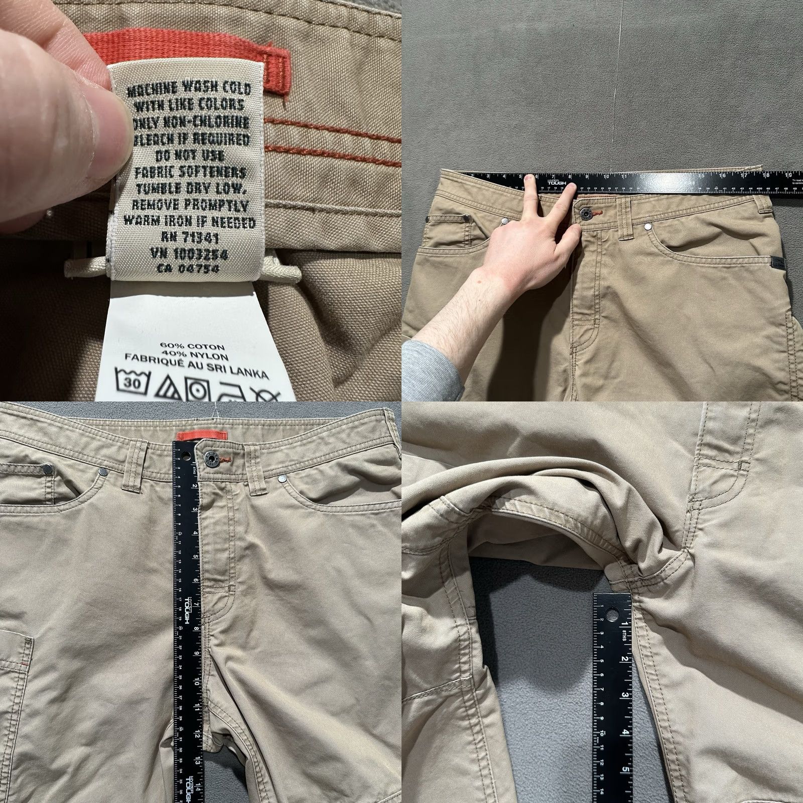 Vintage LL Bean Pants Mens 35x29 (35x27) Beige Riverton Canvas Workwear Utility Outdoor Size US 35 - 8 Thumbnail