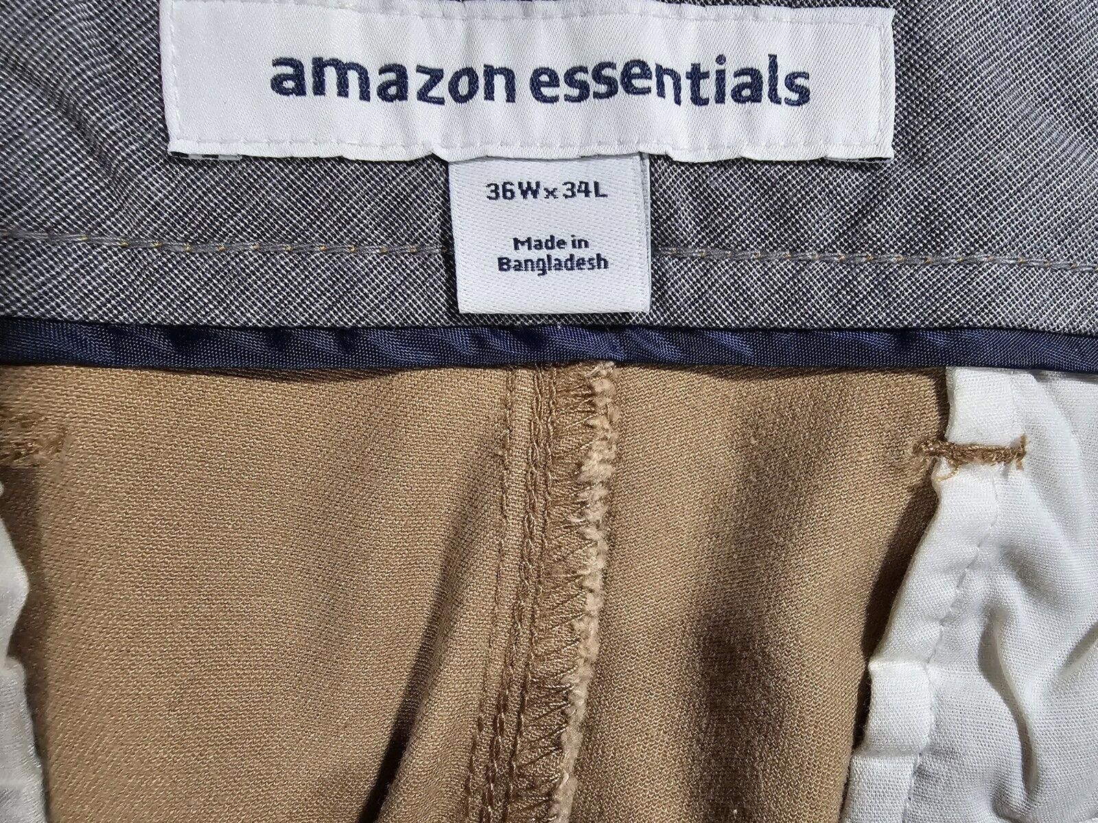 Other Amazon Essentials Mens Classic Fit Stretch Khaki Beige 36x34 Size US 36 / EU 52 - 3 Thumbnail