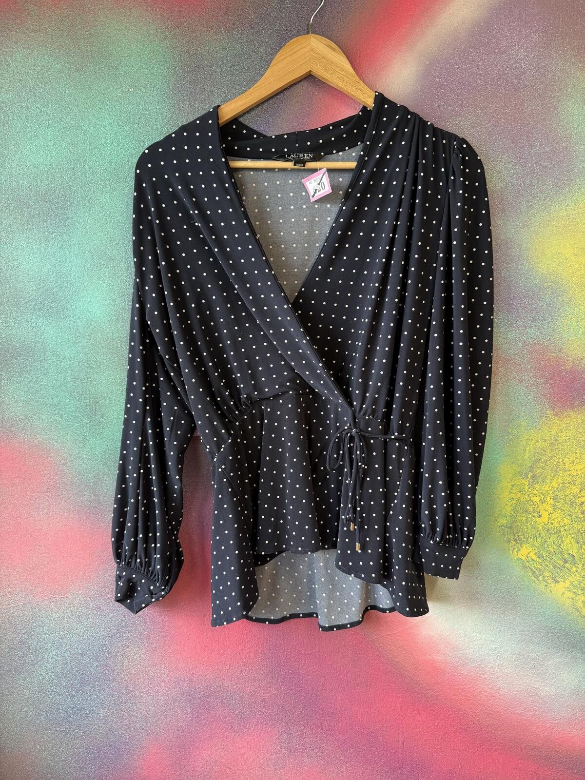 Other Lauren Ralph Lauren classic wrap style blue top Size S / US 4 / IT 40 - 1 Thumbnail