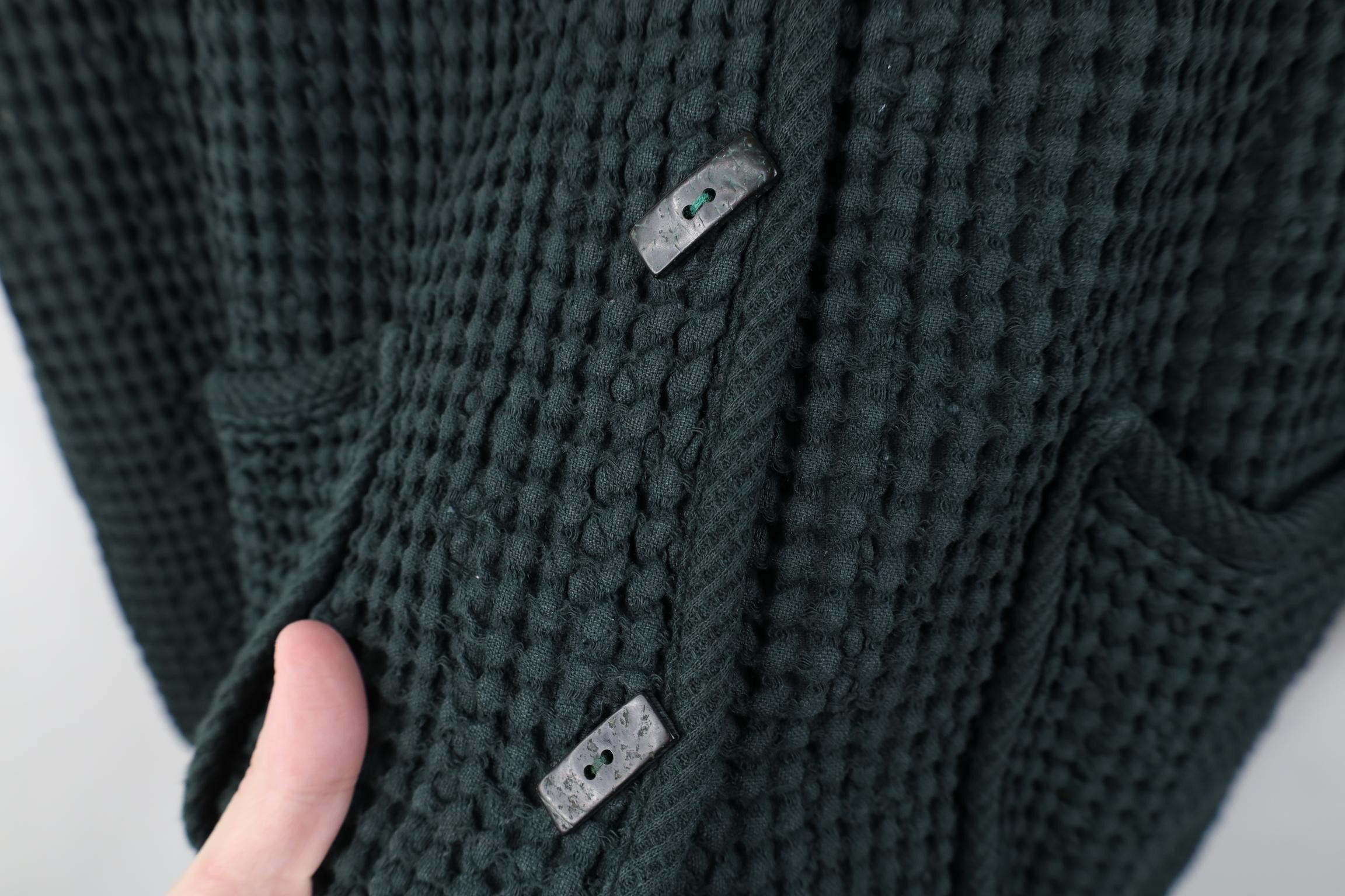 Vintage Vintage 90s Lagenlook Ribbed Knit Cardigan Sweater Green USA Size M / US 6-8 / IT 42-44 - 4 Thumbnail