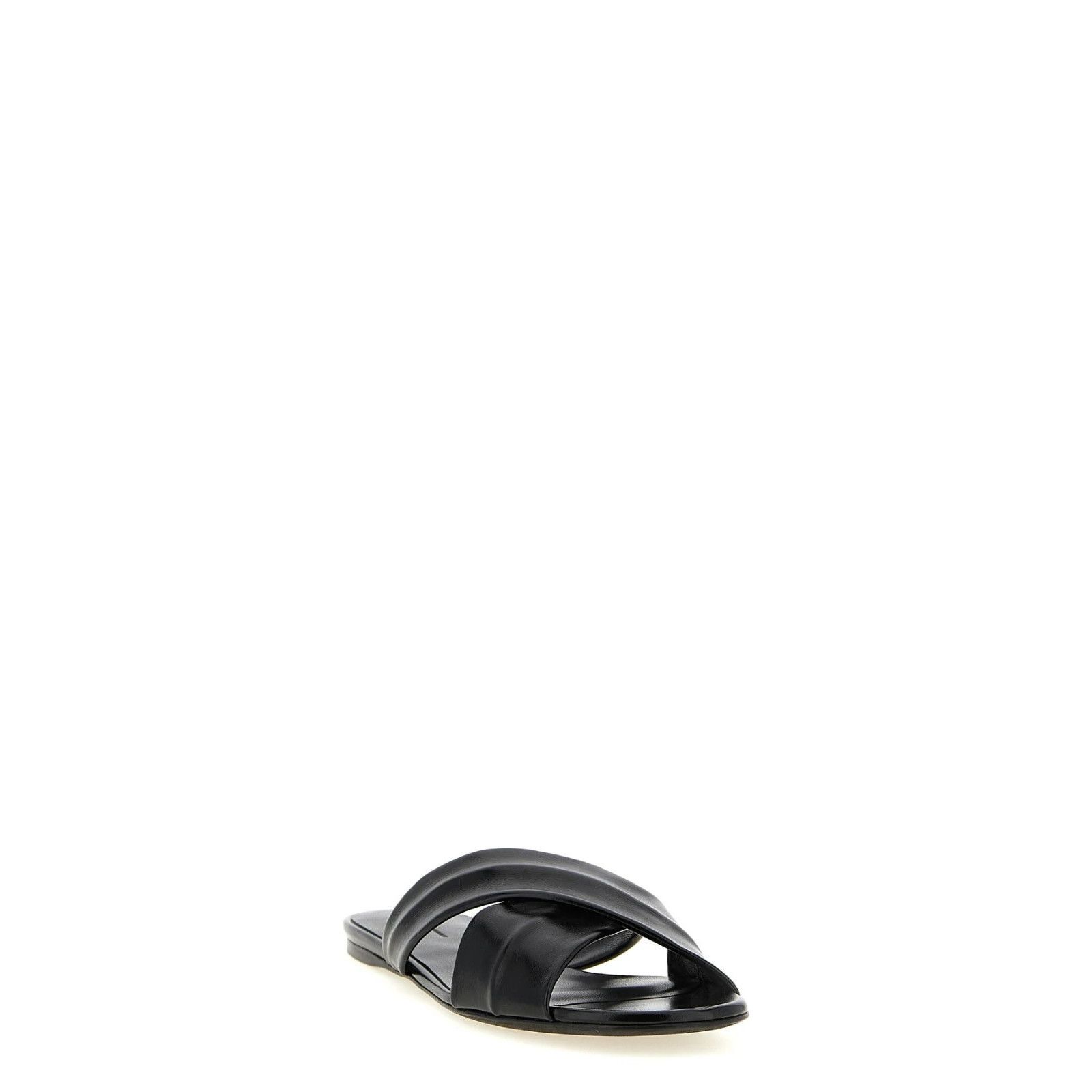 KHAITE Liria Black Leather Sandals New/Authentic (Women's si