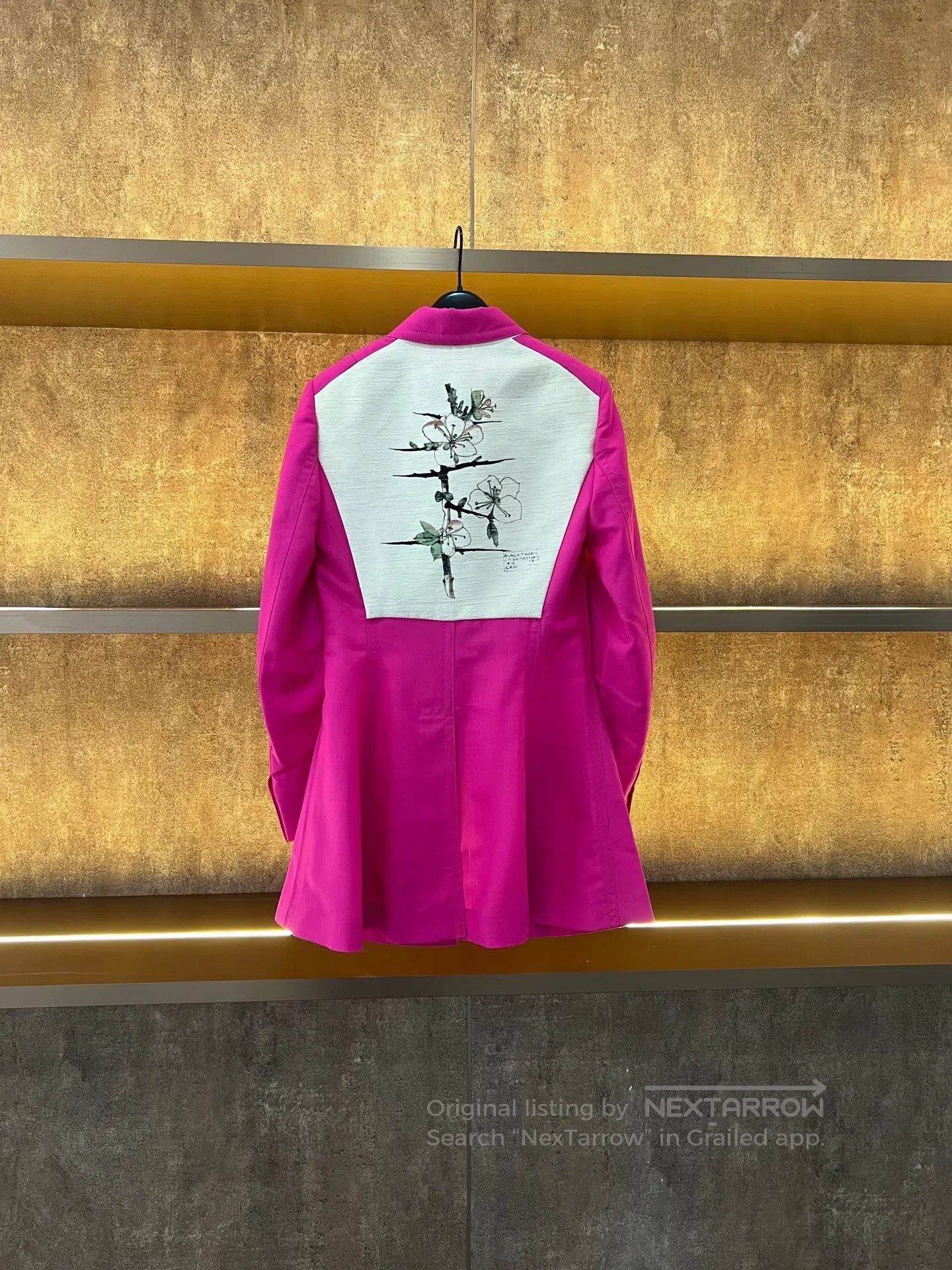 Loewe Loewe Pink Back Lotus Waist-Cinched Blazer| Size 4XL / US 24-26 - 2 Thumbnail