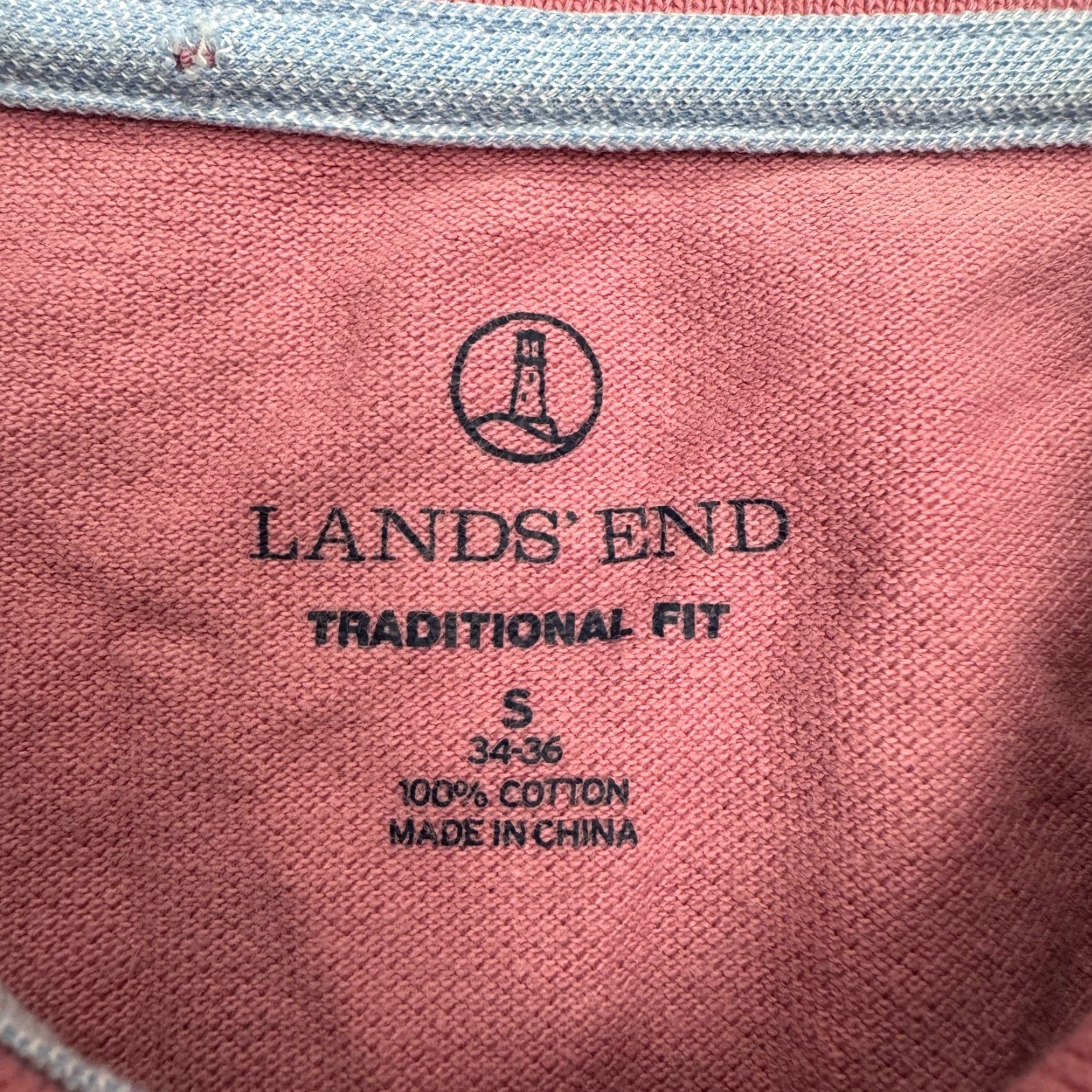 Lands' End VINTAGE Lands' End Polo Shirt Men's Small Pink Casual Short Sleeve Cotton Size US S / EU 44-46 / 1 - 5 Thumbnail
