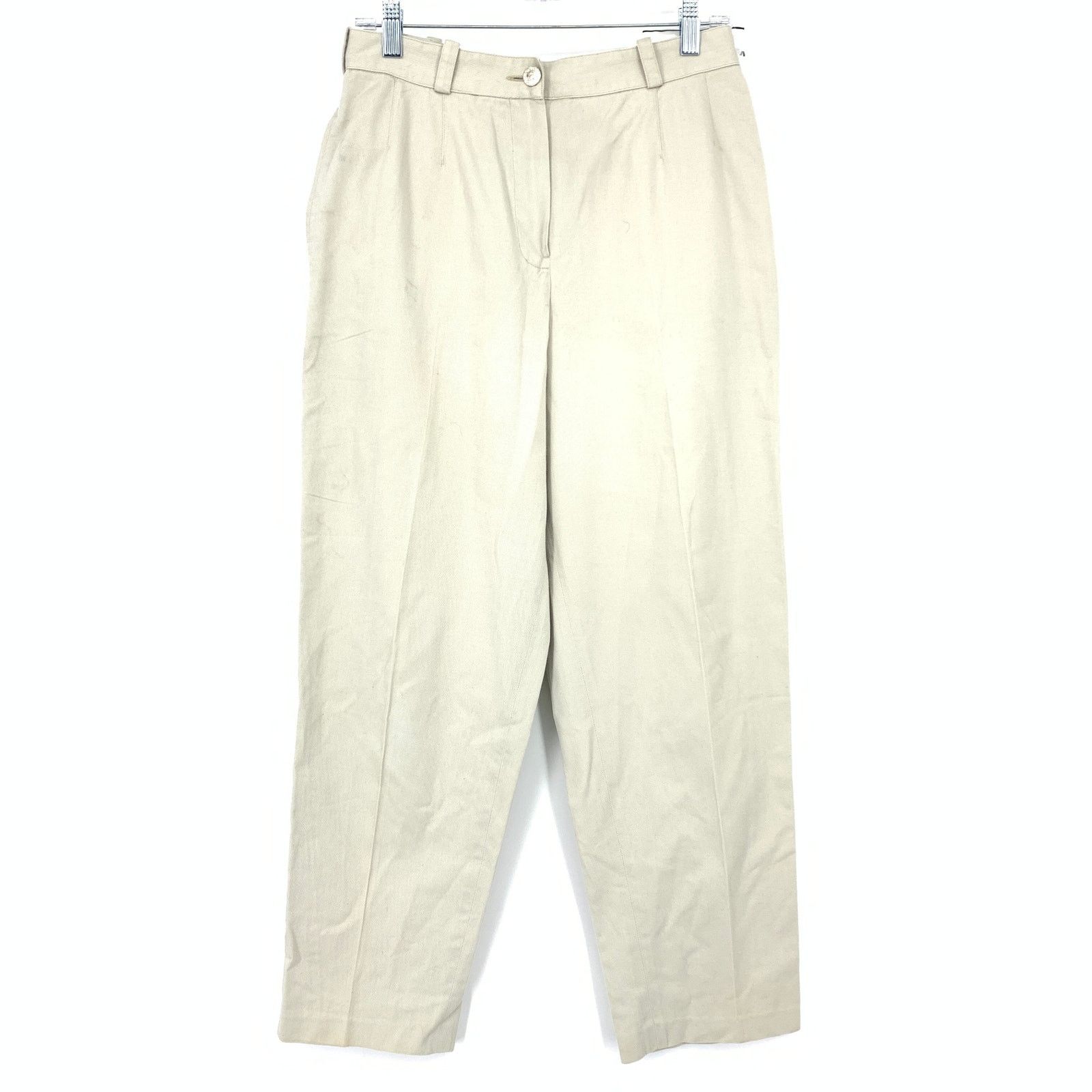 Chanel Chanel Boutique Cropped Straight Leg Pants 42 US 10 Beige Size 32" / US 10 / IT 46 - 1 Thumbnail