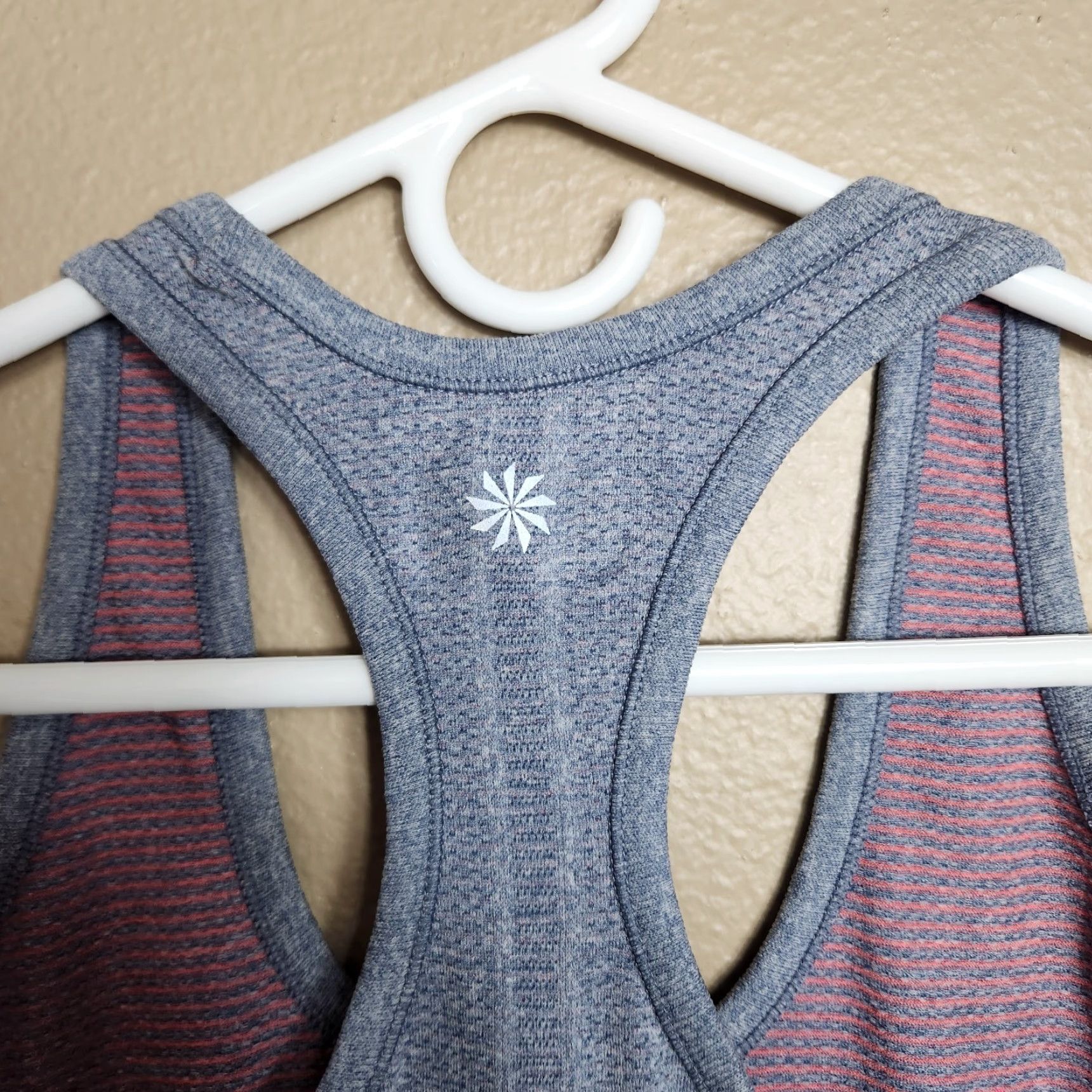 Athleta Athleta Tank Top Slim SS Racerback Grey Stripes Orange Stripes Women S Pullover Breathable Lightweight Stretch Gym & Training Running Yoga Size S / US 4 / IT 40 - 5 Thumbnail