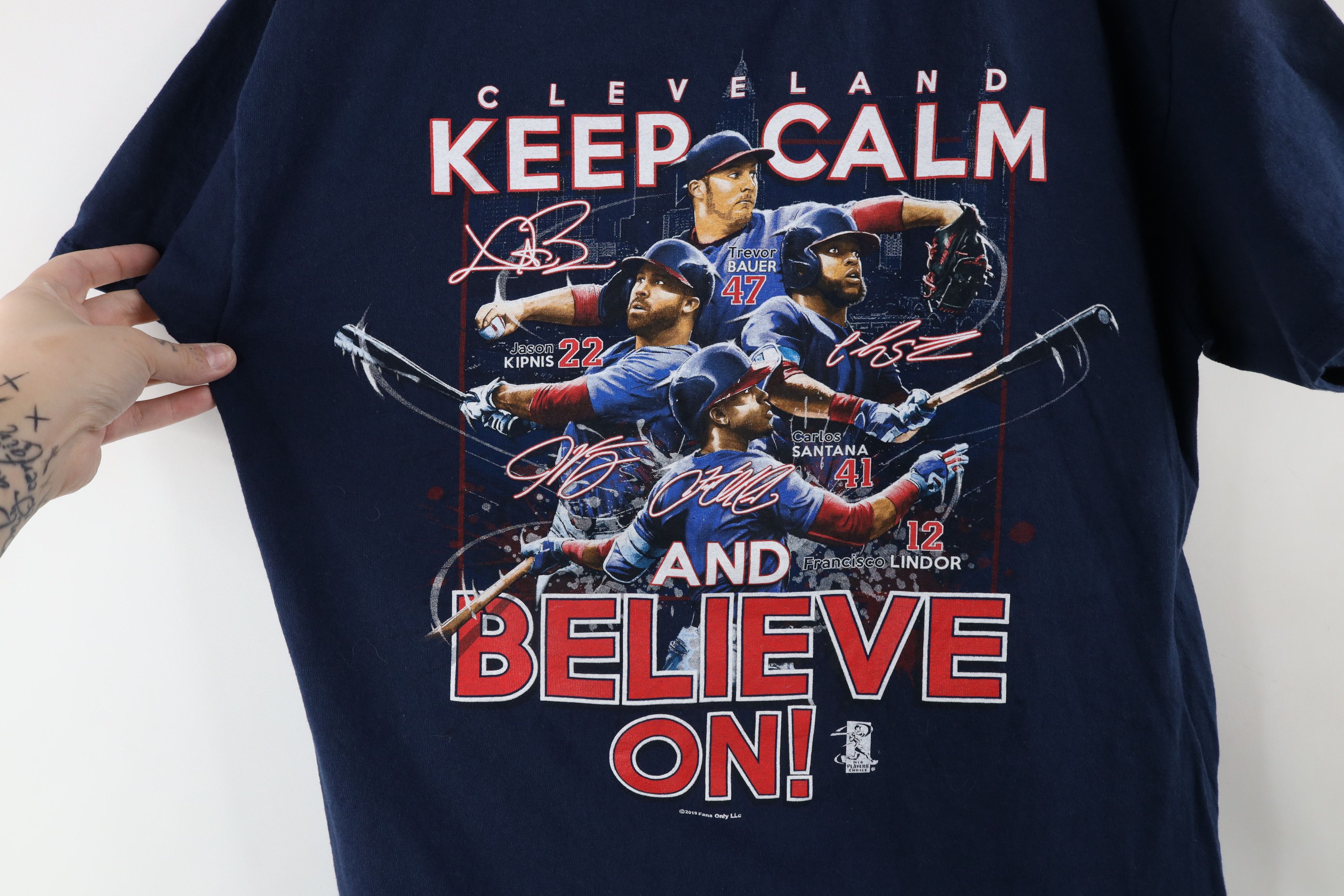 Vintage Streetwear Cleveland Indians Keep Calm Believe On T-Shirt Size US L / EU 52-54 / 3 - 4 Thumbnail