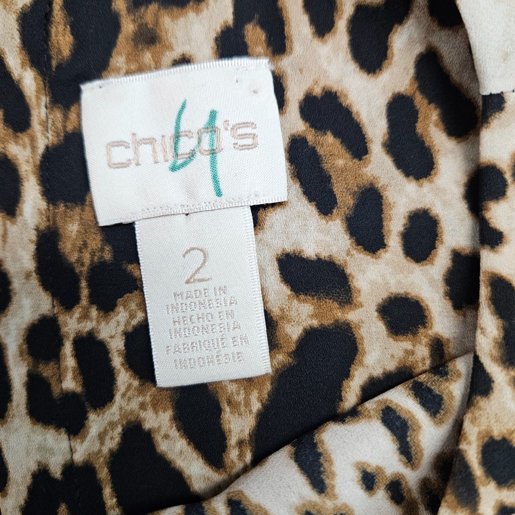 Vintage Chicos Womens Top Sleeveless Brown Animal Print Size Large Blouse Size L / US 10 / IT 46 - 6 Thumbnail