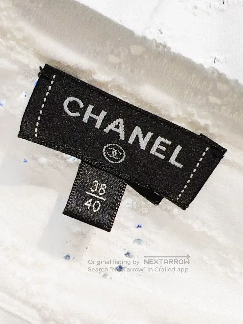 Chanel Chanel 24C white background blue dyed double C round-neck Size XS / US 0-2 / IT 36-38 - 6 Thumbnail