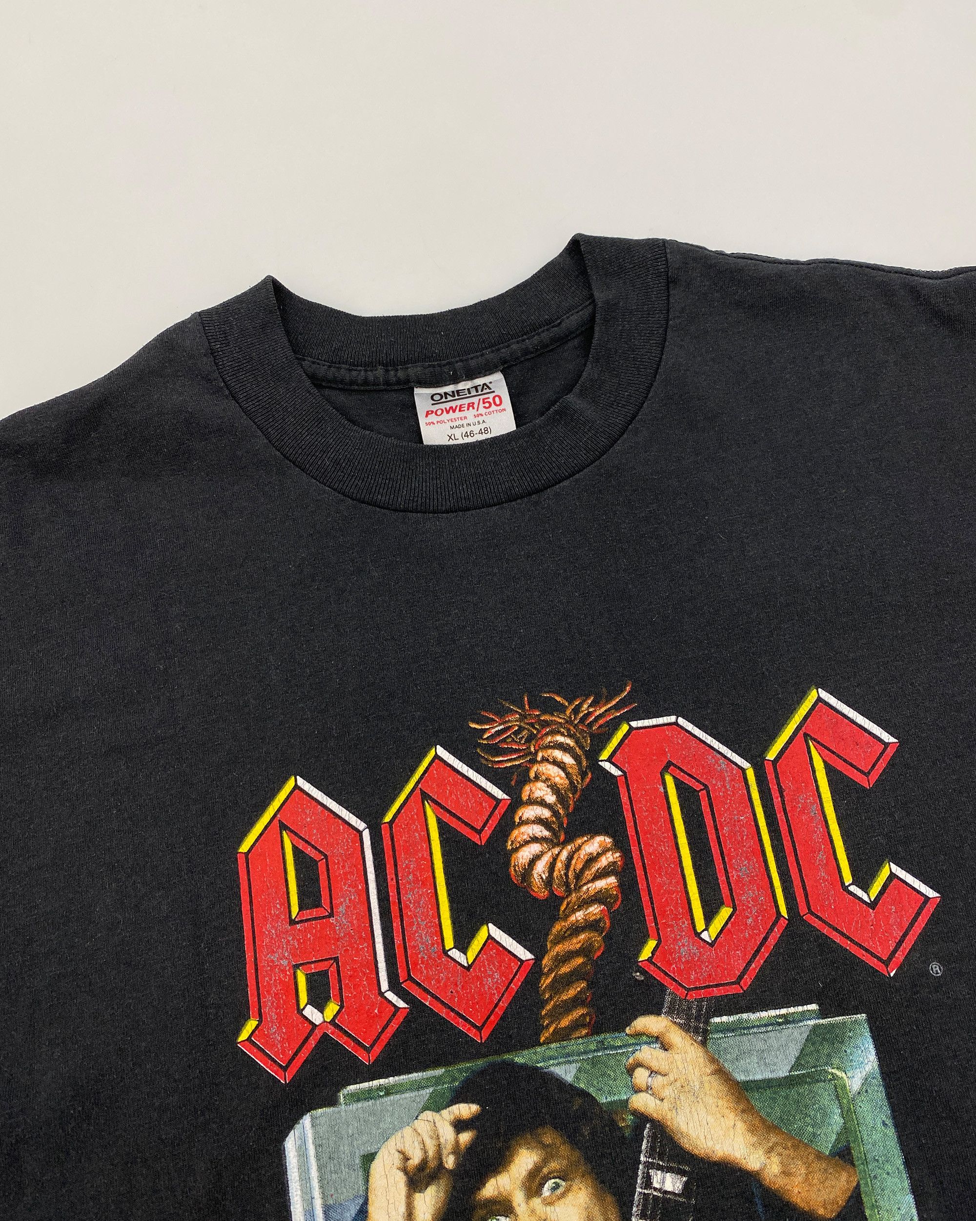 AC/DC × Vintage 1990-91 World Tour Band Single Stitched T-Shirt Faded Size US XL / EU 56 / 4 - 7 Thumbnail