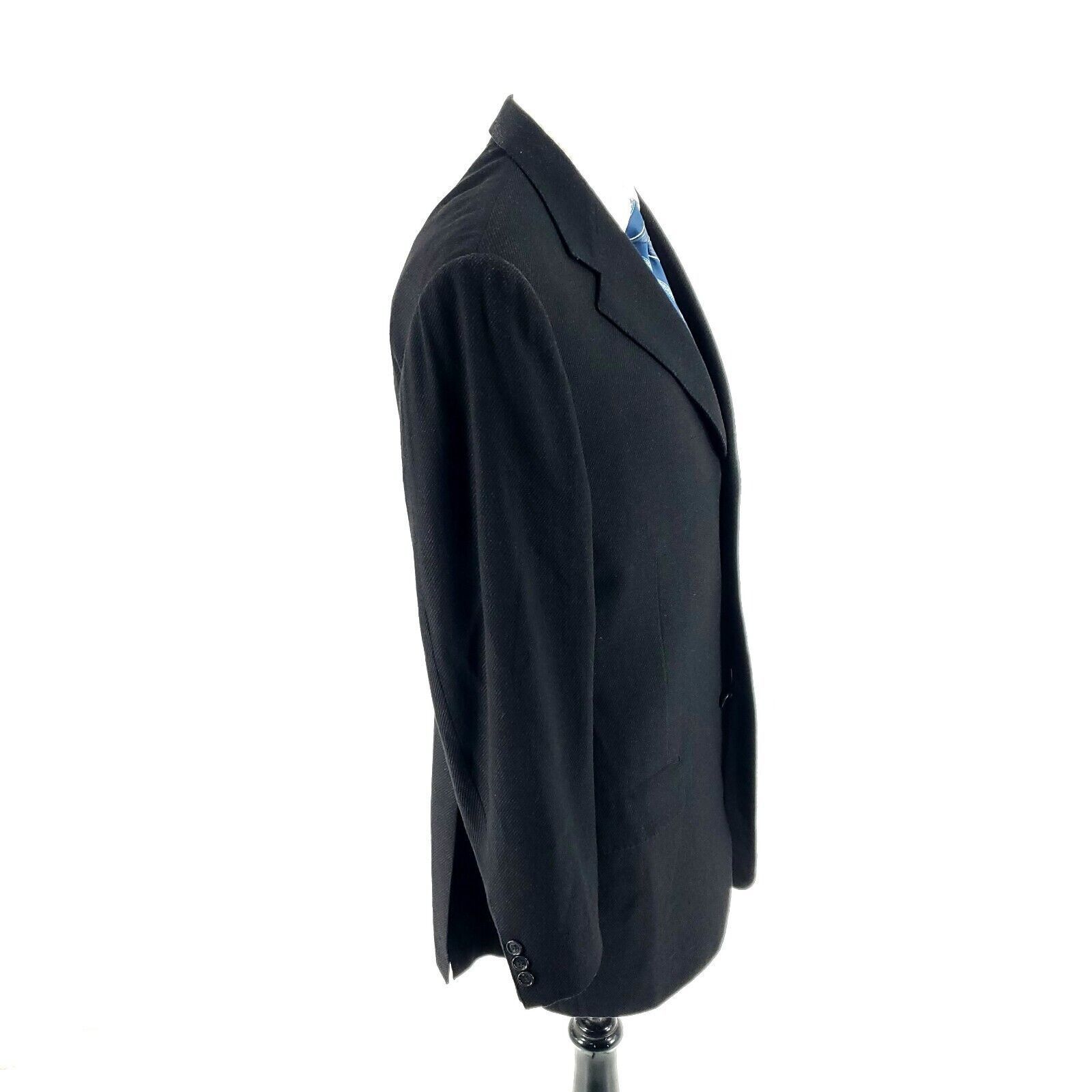 Corneliani Corneliani Wool Silk 3 Button Blazer 38L Black Side Striped Size 38L - 5 Thumbnail