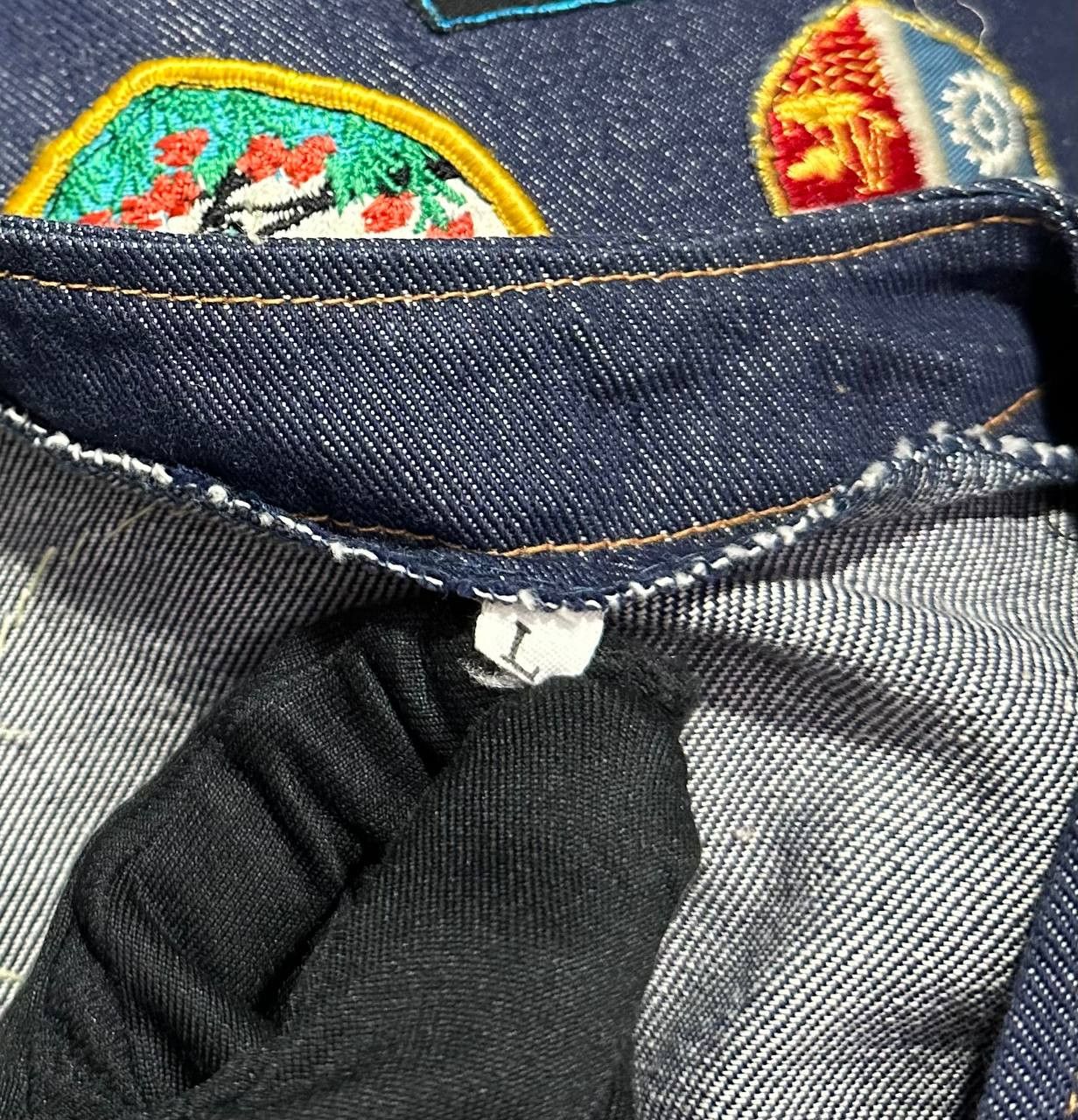 Handmade × Vintage Denim Vest Jean Jacket Sleeve gilet handmade patches country Size US L / EU 52-54 / 3 - 8 Thumbnail