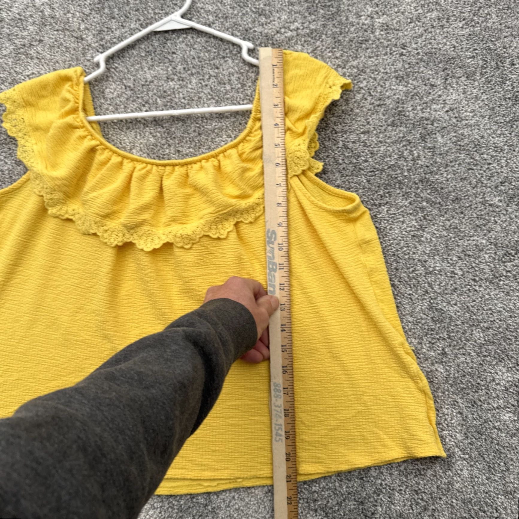 Vintage Cato Blouse Women's 18W Plus Round Neck Sleeveless Ruffle Cottagecore Boho Peasant Romantic Feminine Yellow Size XXL / US 16-18 / IT 52-54 - 2 Thumbnail