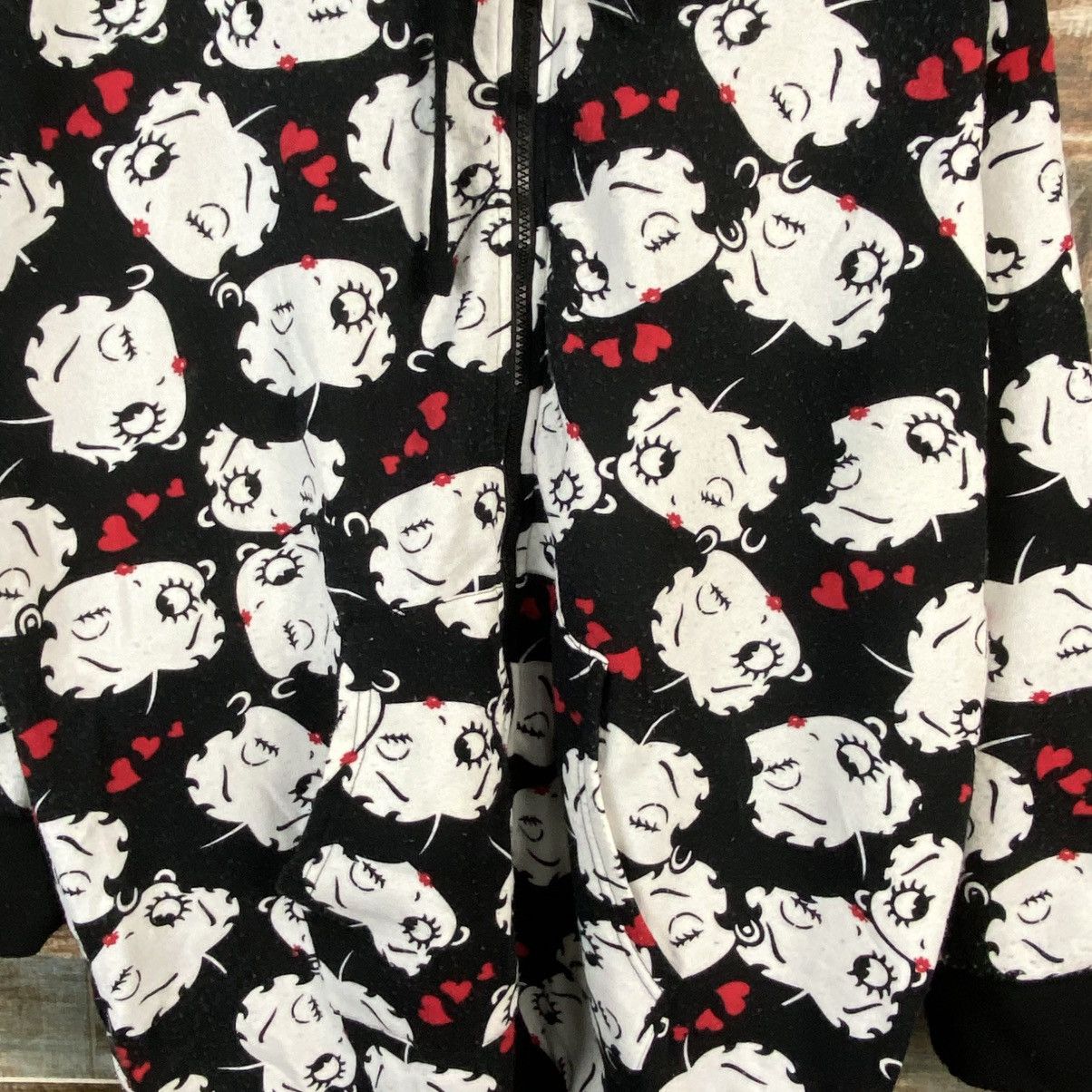 Japanese Brand DL Betty Boop full print Black Hoodie #C863 Size US XL / EU 56 / 4 - 9 Thumbnail