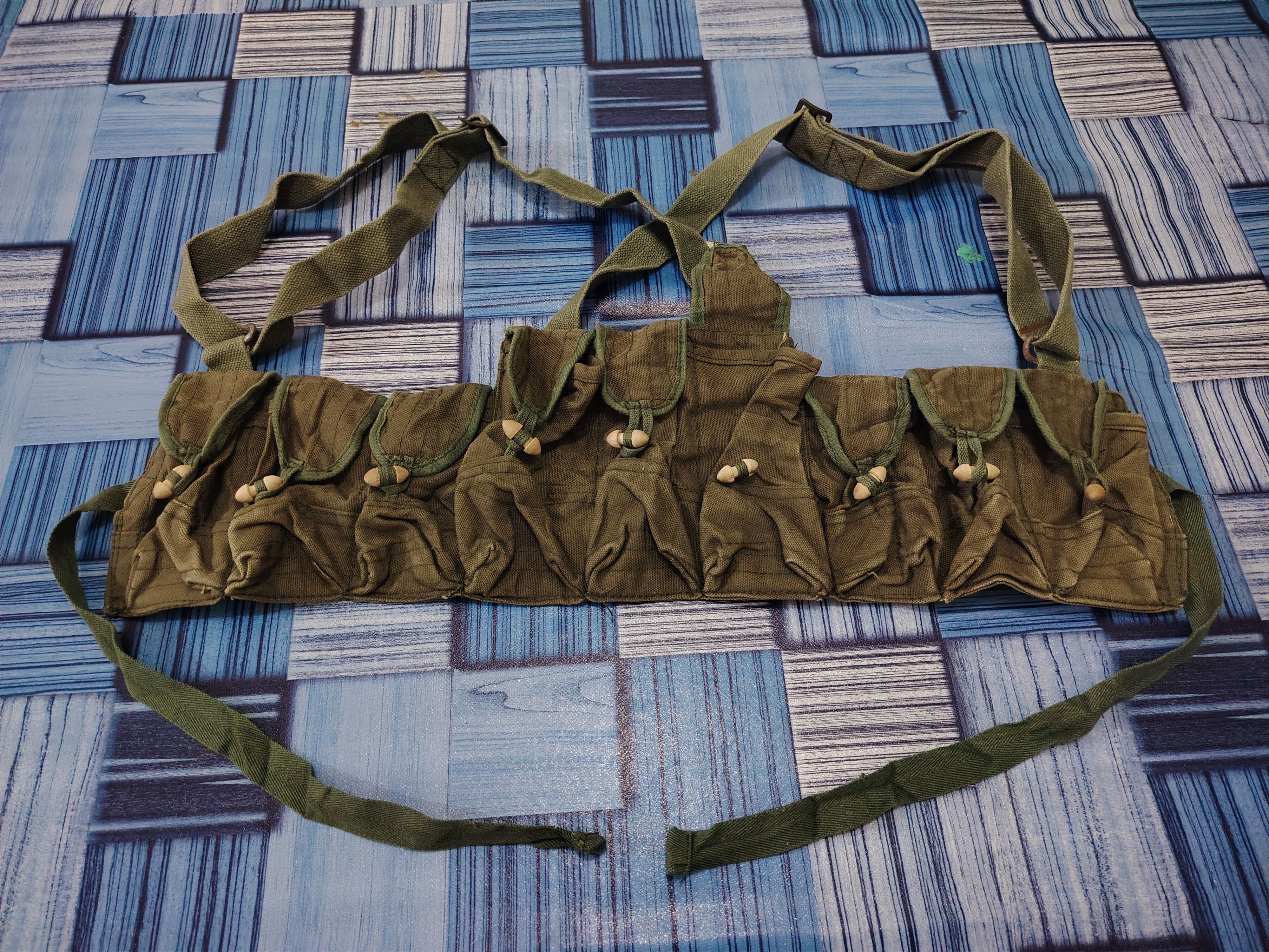 Vintage Vtg Camou Cargo Flared & Army Pocket chest rig tactical Size US 33 - 16 Thumbnail