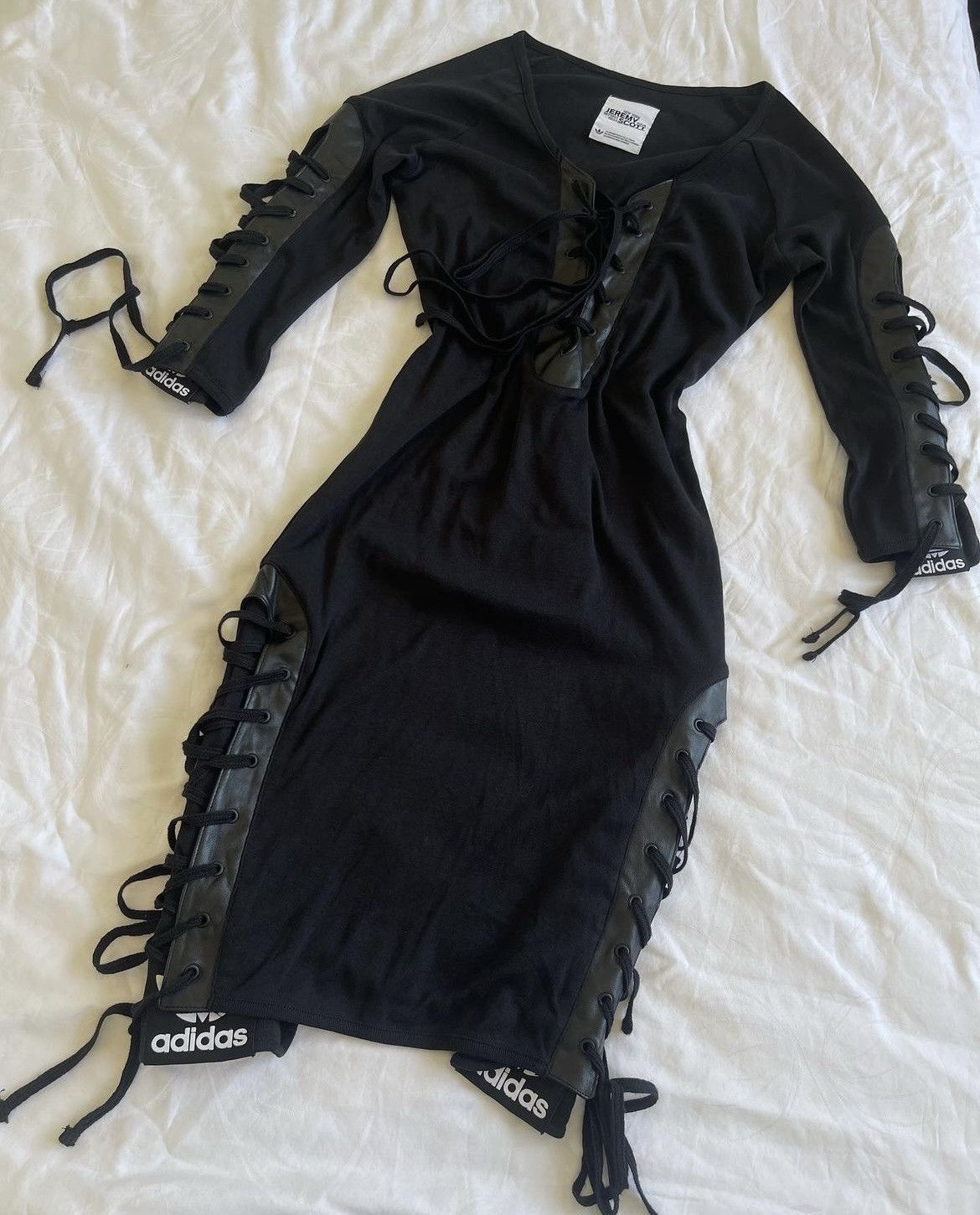 Image of Adidas Originals X Jeremy Scott Black Designer Corset Dress, Women's (Size Small)