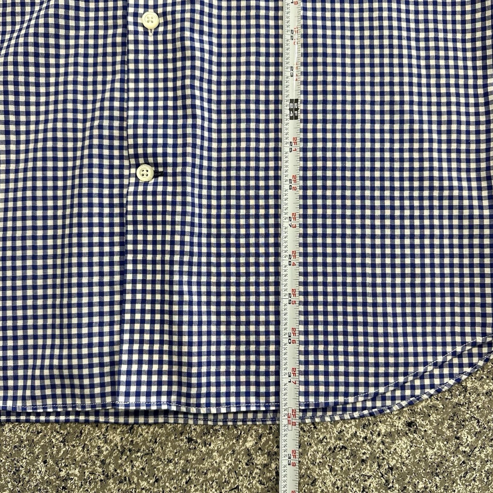 Banana Republic Banana Republic Button-Up Shirt Mens L Camden Regular Fit Non-Iron Gingham Blue Cotton Size US L / EU 52-54 / 3 - 5 Thumbnail