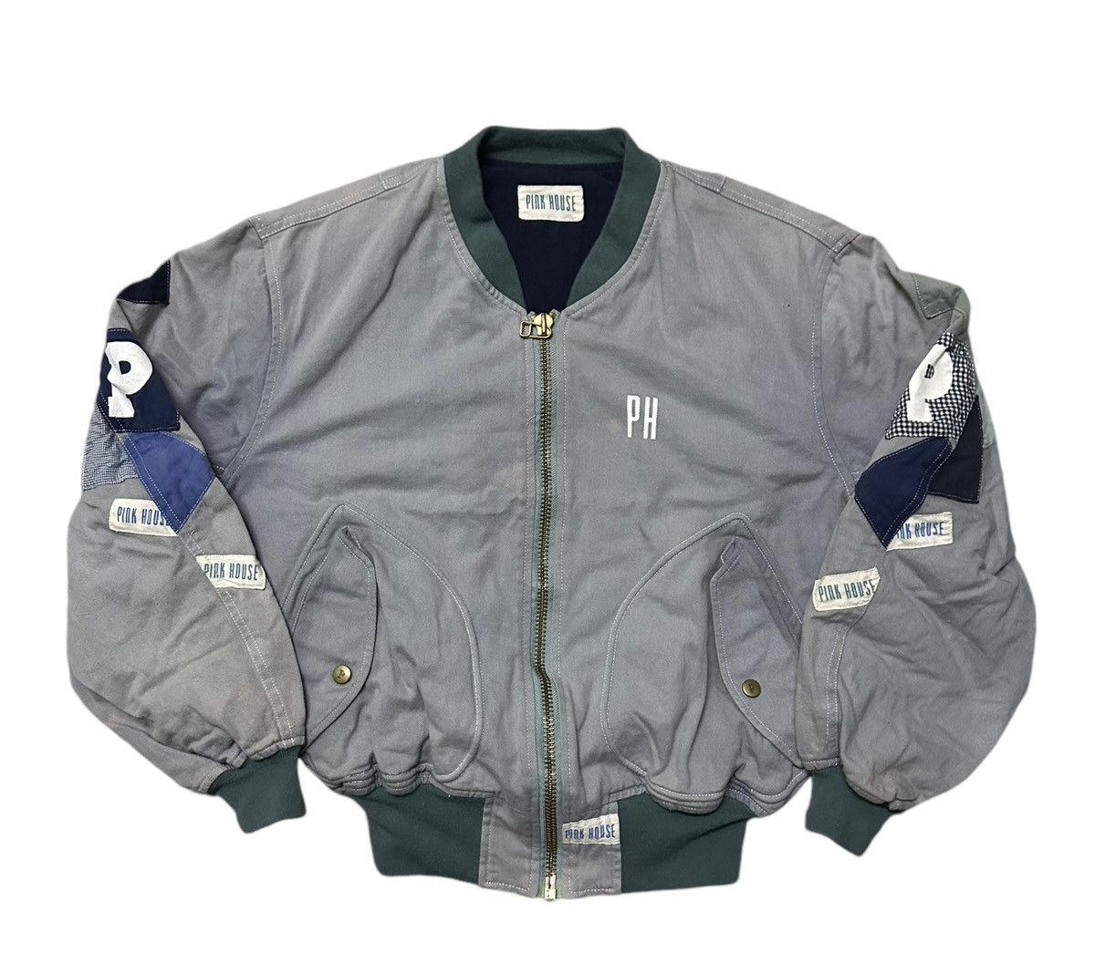 Japanese Brand Vintage Pink house patchwork bomber jacket Size US M / EU 48-50 / 2 - 5 Thumbnail