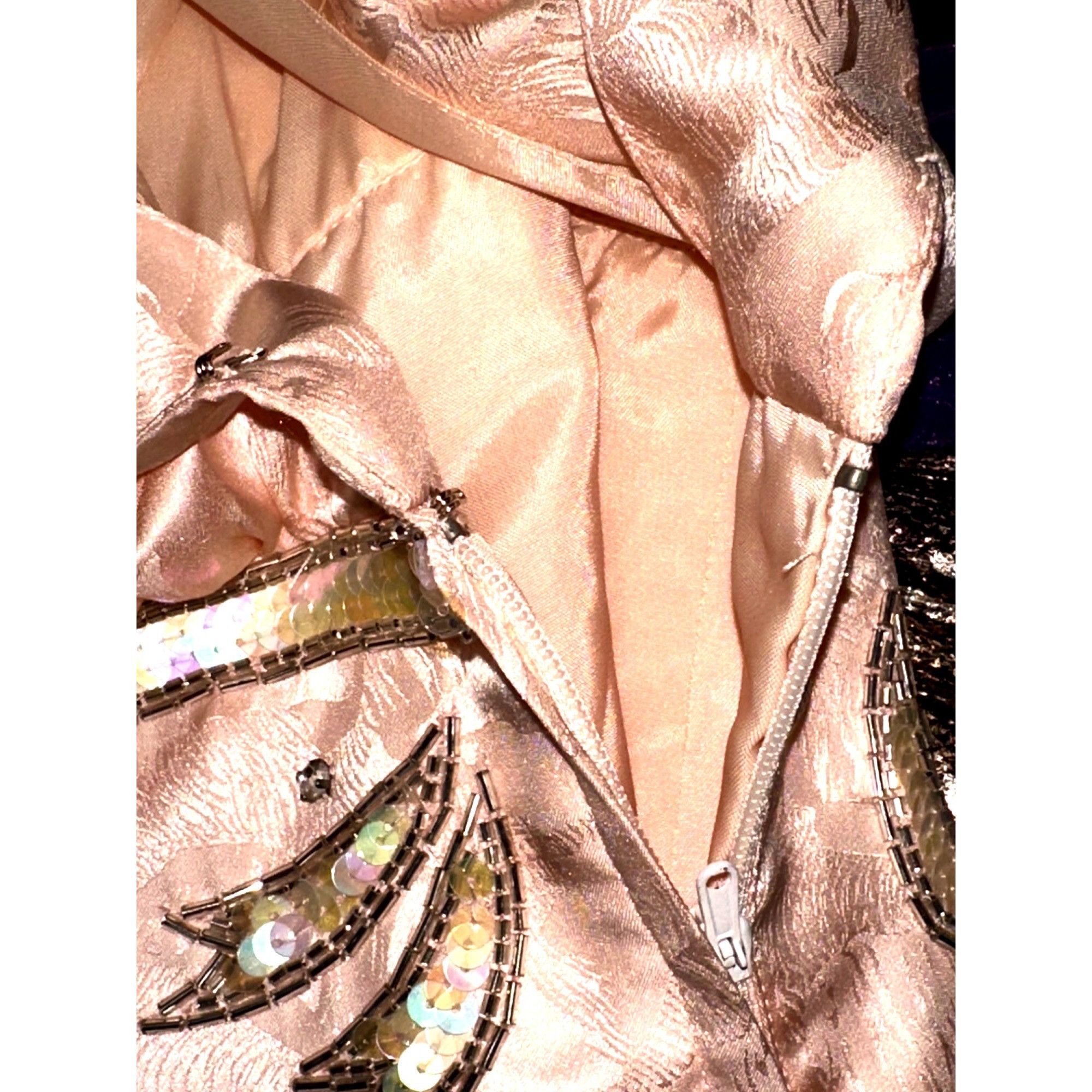 Other All Silk Vintage Dress by Spencer Jeremy 8 Pink Sequin Beade Size M / US 6-8 / IT 42-44 - 13 Thumbnail