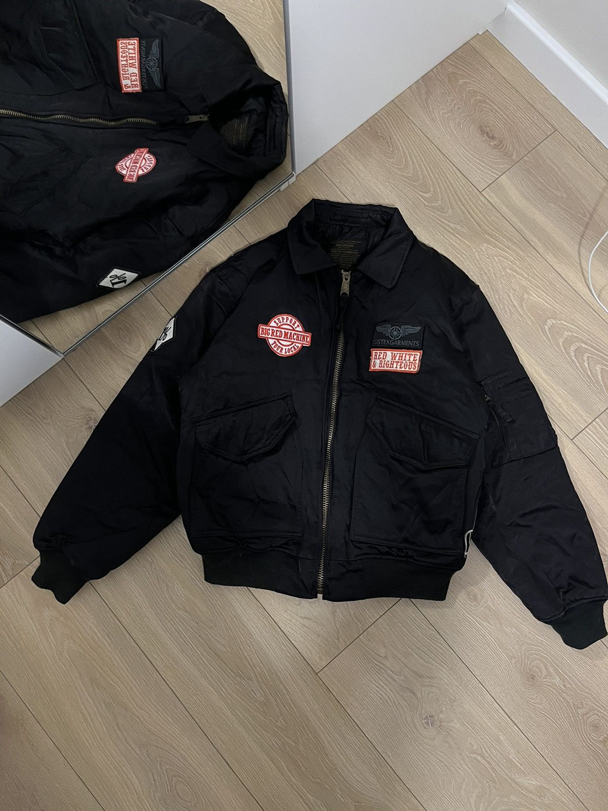 Zipper Fostex Garments Bomber FOSTEX GARMENTS BLACK MA-1 BOMBER JACKET