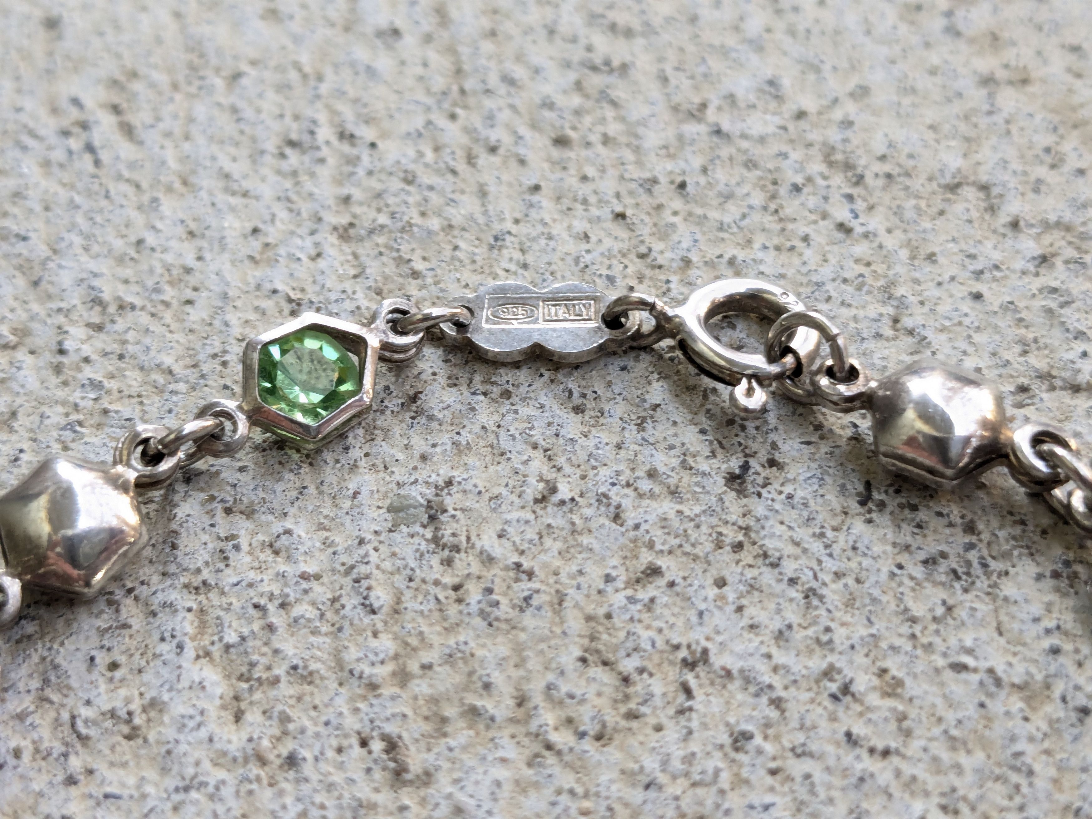 Jewelry Vintage Sterling Silver Bracelet Hexagon Chain 7" Y2K Size ONE SIZE - 4 Thumbnail