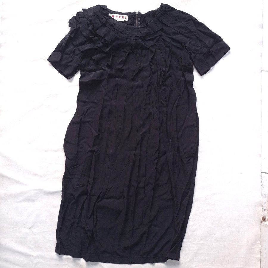Marni marni made in italy pleats midi dress pleated viscose Size S / US 4 / IT 40 - 1 Thumbnail