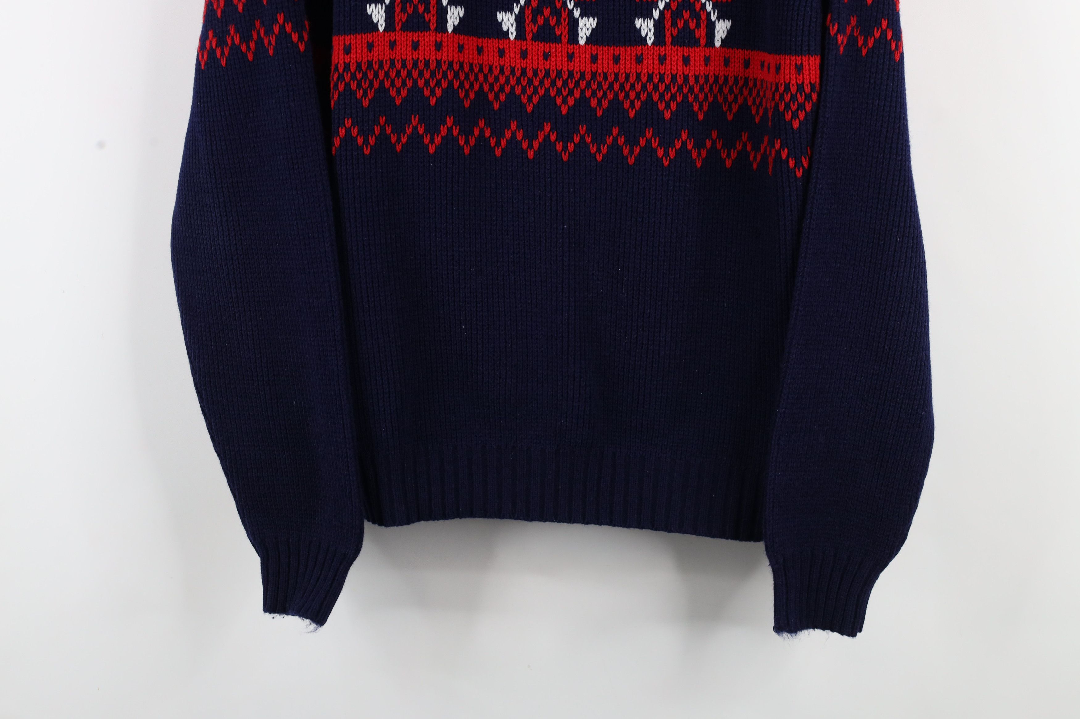 Vintage Vintage 70s Streetwear Snowflake Fair Isle Knit Sweater Size M / US 6-8 / IT 42-44 - 3 Thumbnail