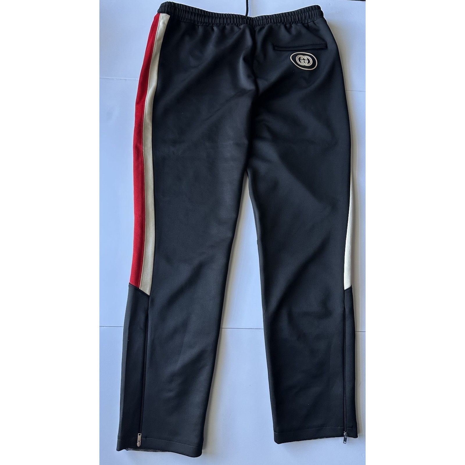 Gucci Neoprene Black Web Jogging Pants 3XL (36”) 698461