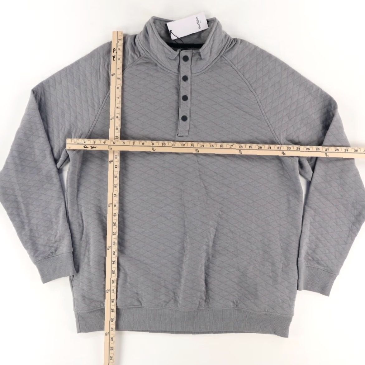 Vintage Goodfellow & Co Quilted Snap Pullover Fleece Sweater Gray Men's XL Shirt Size US XL / EU 56 / 4 - 3 Thumbnail