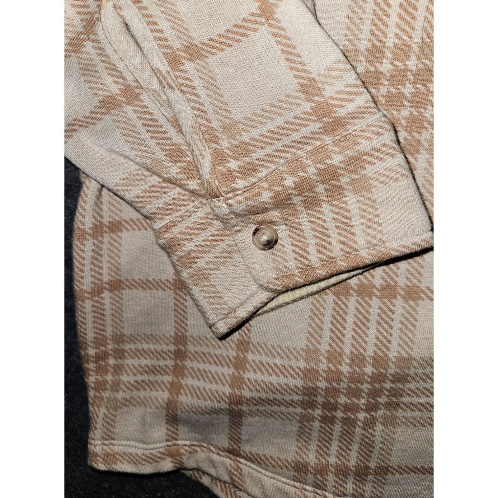 Pinko PINK Victoria's Secret Shirt Womens Large Plaid Button Up Pocket Beige Brown Cas Size L / US 10 / IT 46 - 2 Thumbnail