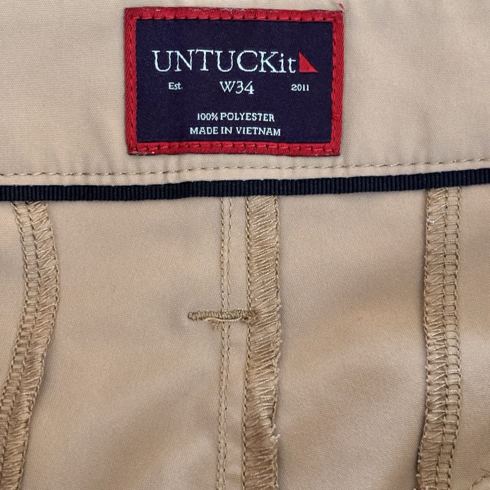 UNTUCKit Untuckit Flat Front Khaki Chino Golf Shorts Men's Size 34x9 Size US 34 / EU 50 - 3 Thumbnail