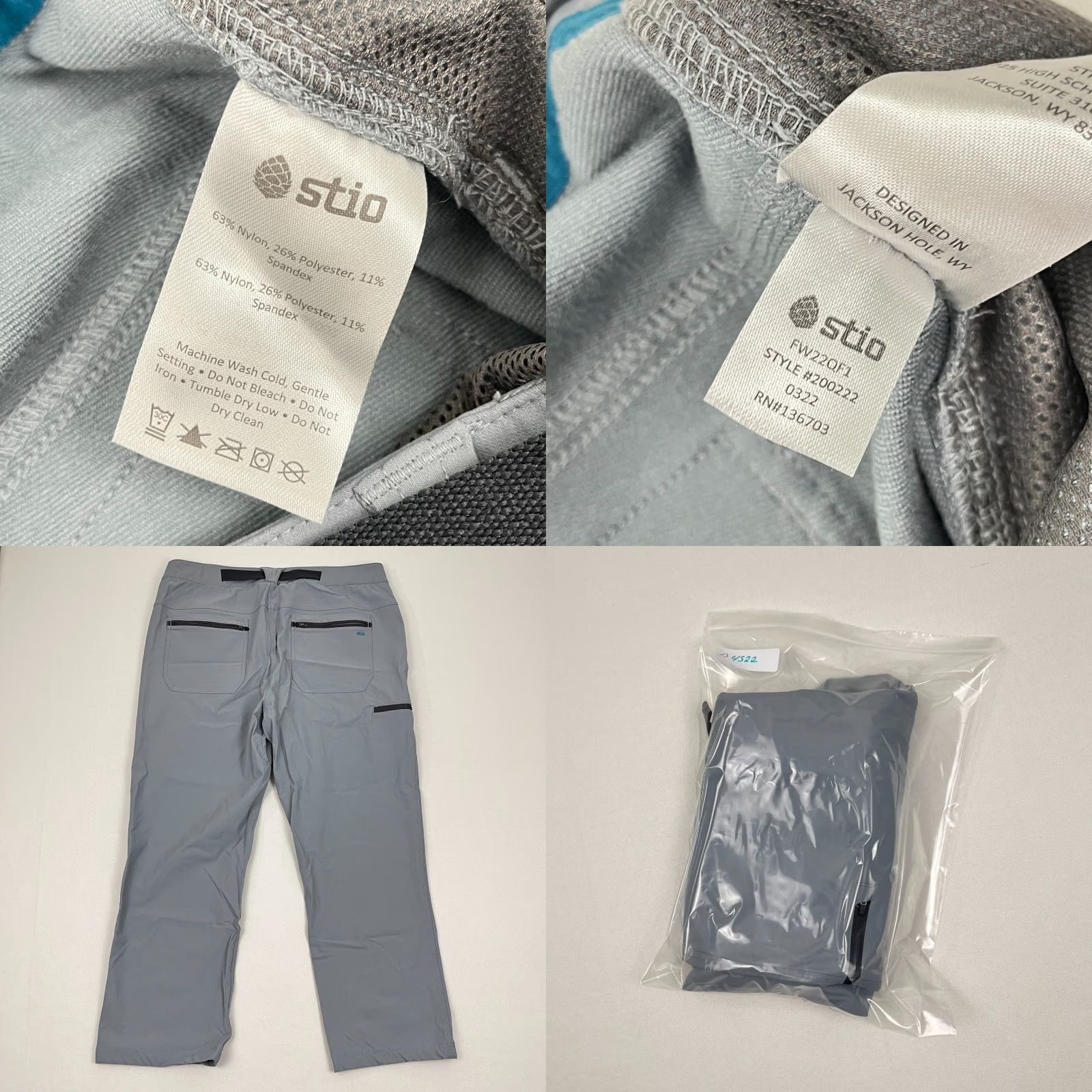 Vintage Stio Pants Mens 36 x 26 Chino Straight Fit Regular Blue Nylon Polyester Spandex Soft Shell Belted Pockets Lightweight Performance Tech Everlight Gray Size US 34 / EU 50 - 9 Thumbnail