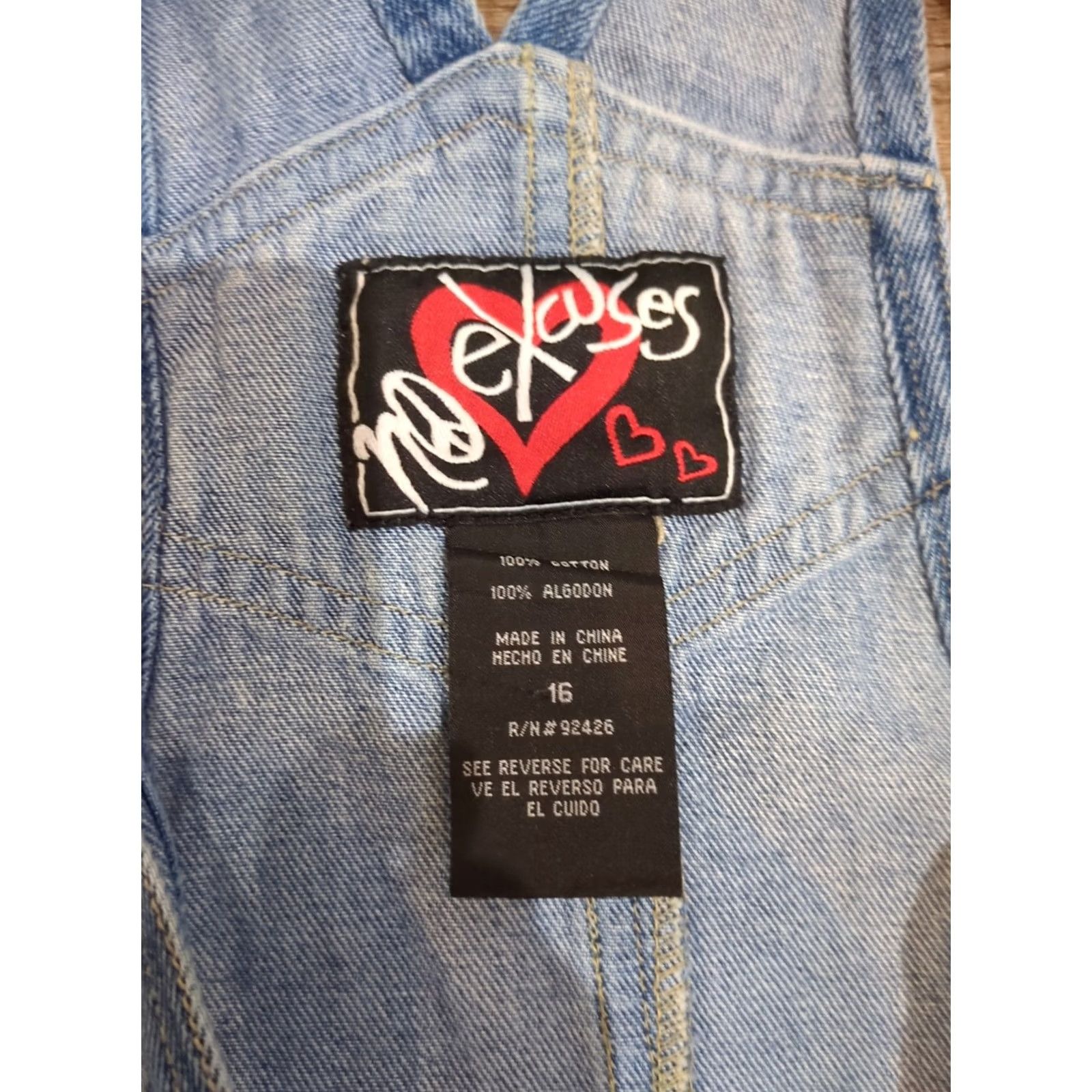 Denime No Excuses Bib Overalls Jeanswear Denim Blue Size 16 JRS Womens Regular Classic Pockets Vintage: No Excuses (Juniors) Size 26" / US 2 / IT 38 - 5 Thumbnail