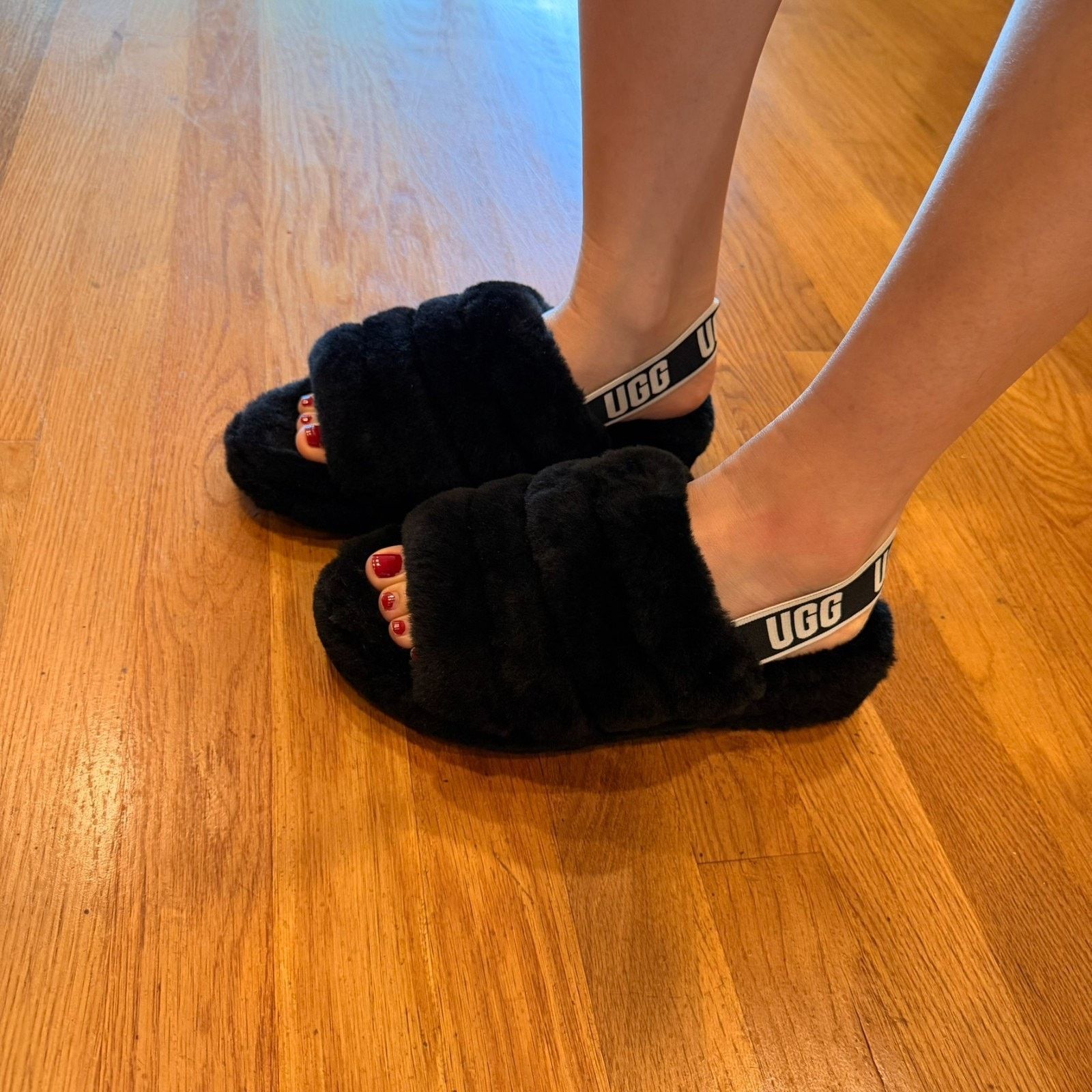 Ugg UGG Oh Yeah shearling slingback sandal black Size 7 Size US 7 / IT 37 - 5 Thumbnail