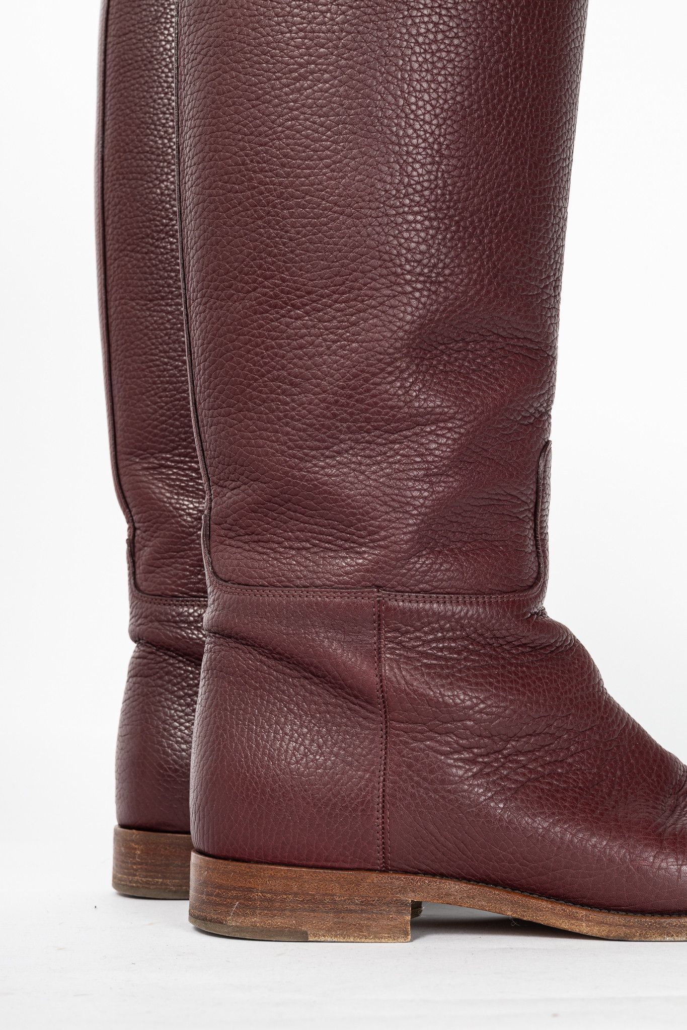 Valentino Valentino Garavani Pebbled Rockstud-Buckle Riding Boots Size US 8.5 / IT 38.5 - 9 Thumbnail
