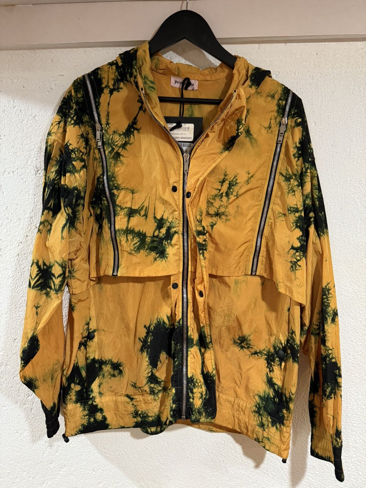 Palm Angels (1.8K Retail) Yellow & Green Tie-Dye Windbreaker Size US S / EU 44-46 / 1 - 2 Thumbnail