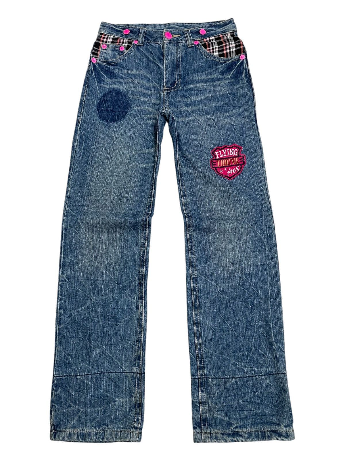 Hidden Double Waist Flying Thrive Patch Tartan Junya Style